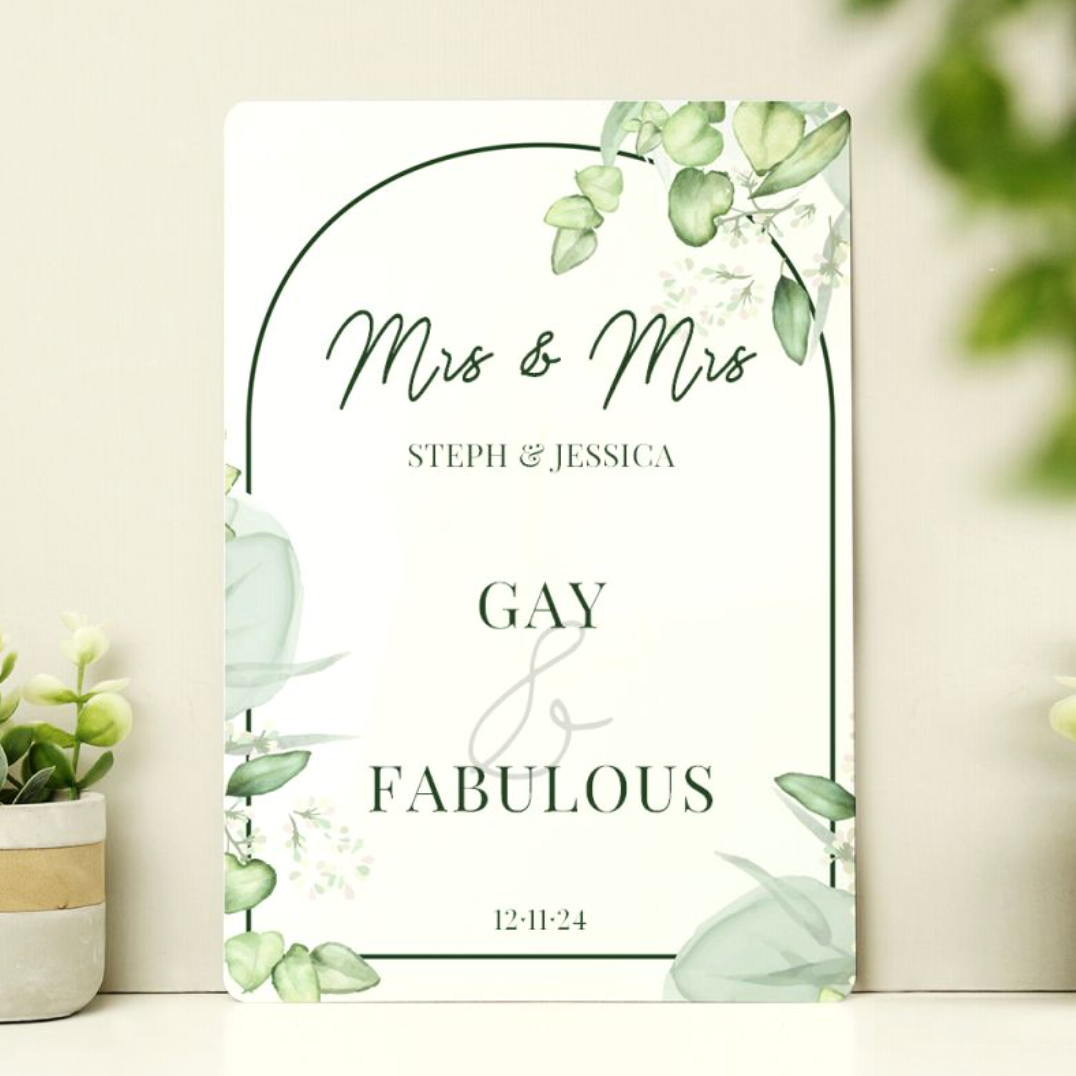 Gay & Fabulous - Lesbian Gay Couple Personalised Metal Sign | Gift