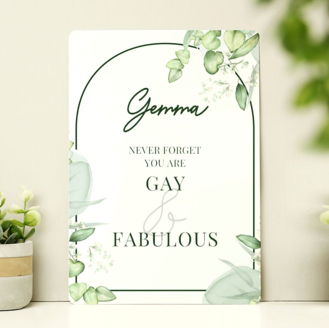 Gay & Fabulous - Lesbian Gay Personalised Metal Sign | Gift