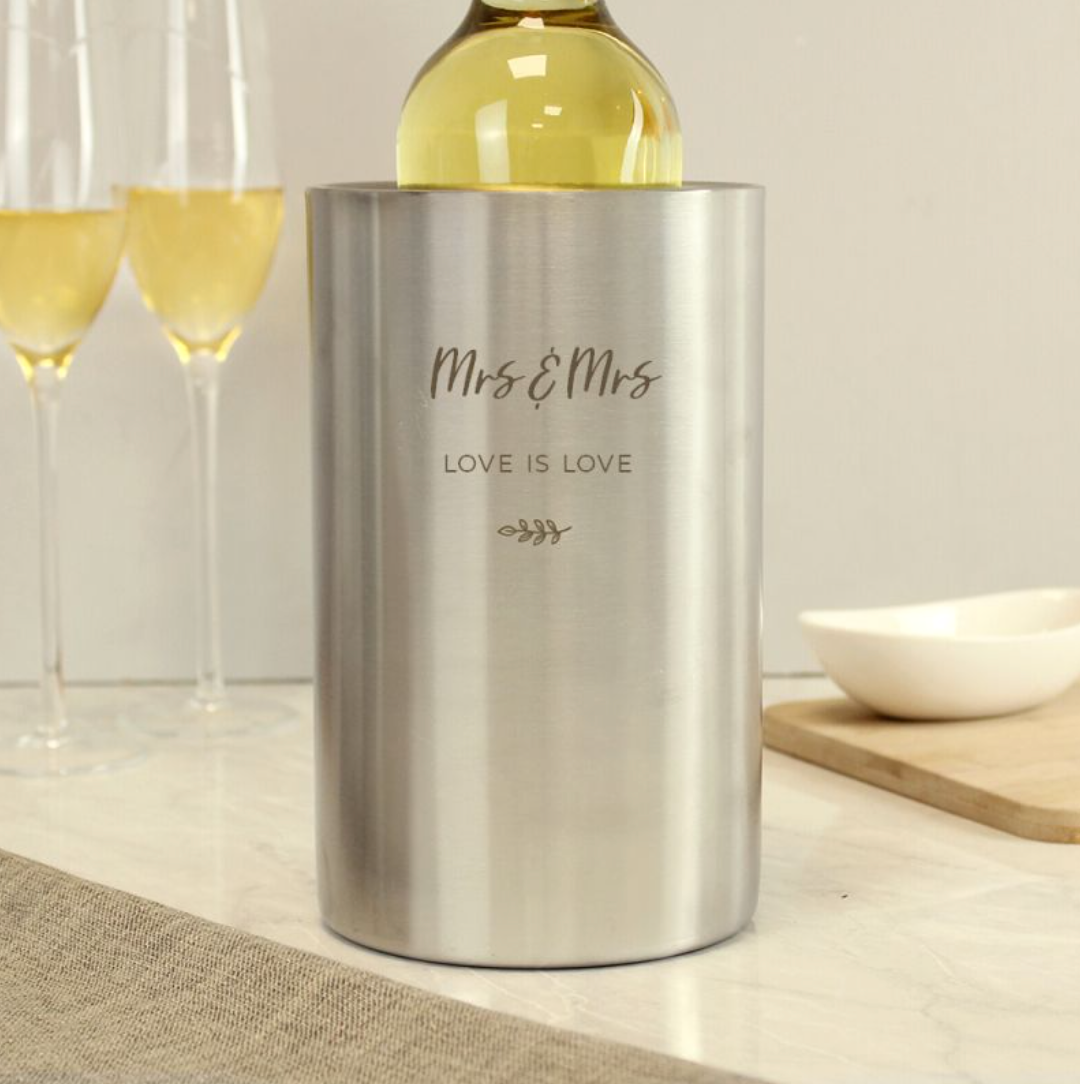 Mrs & Mrs - Lesbian Gay Couple Personalised Wine Cooler | Gift