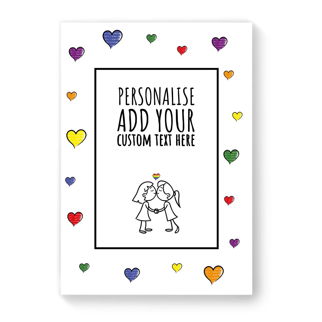 Personalised Lesbian Gay Couple Card - Multiple Designs Available