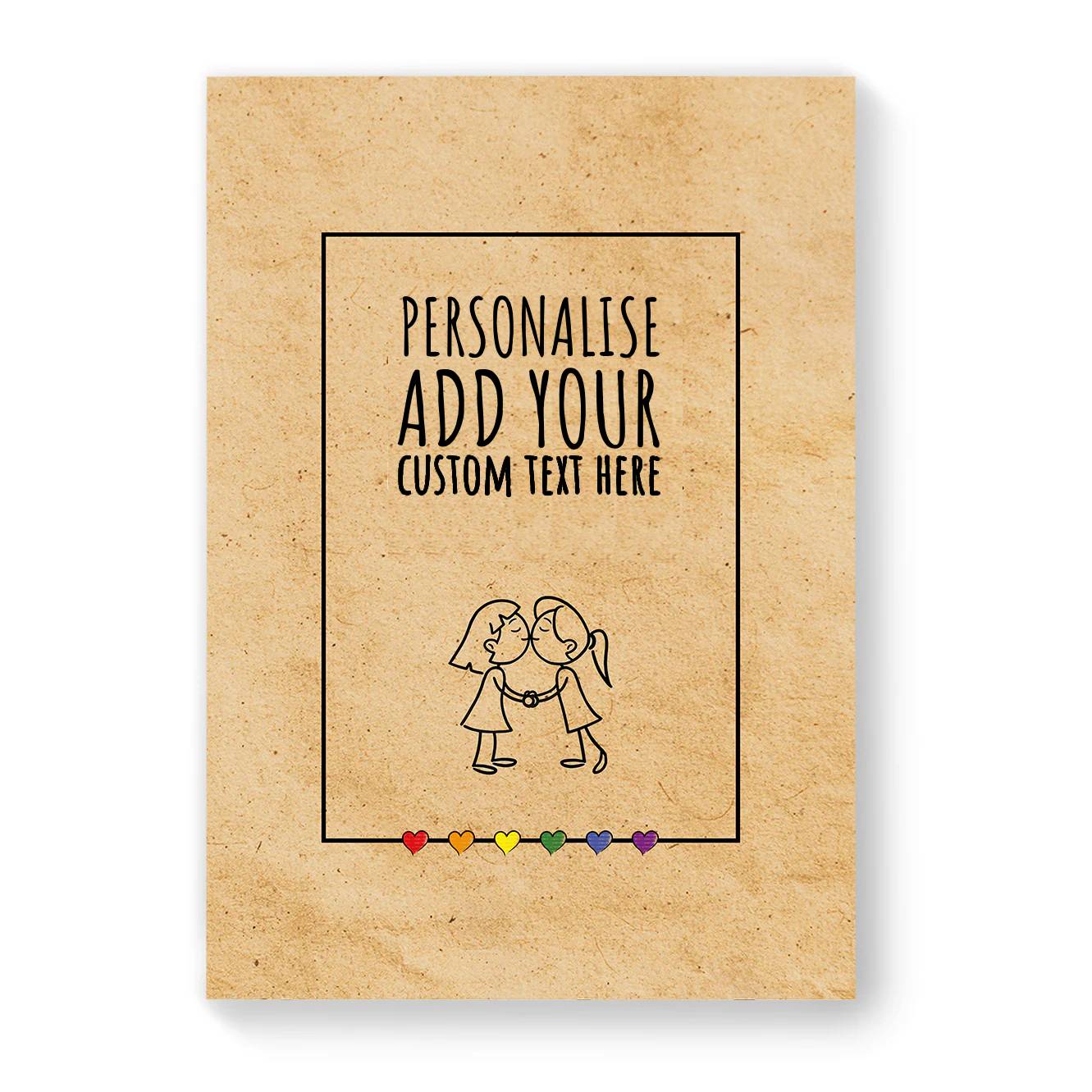 Personalised Lesbian Gay Couple Card - Multiple Designs Available