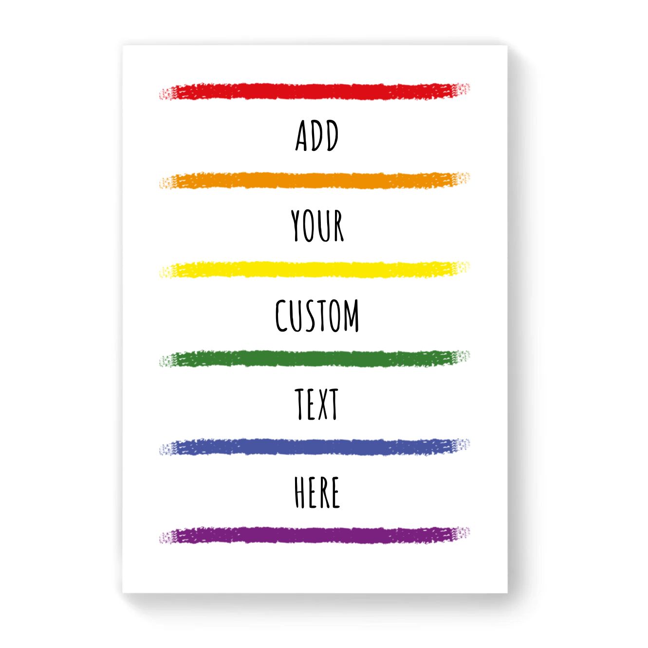 Personalised LGBTQ+ Card - Rainbow Stripes