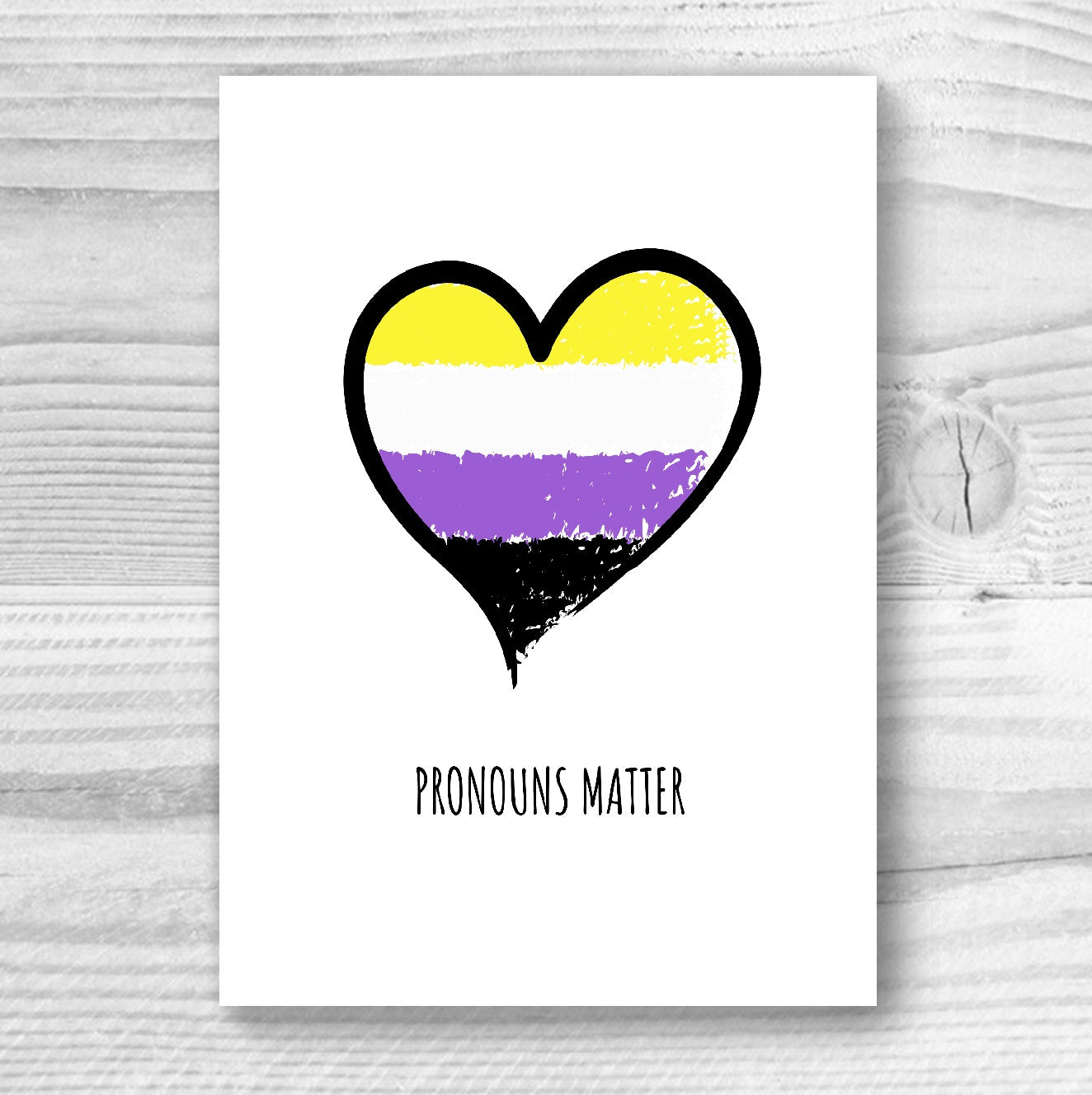 Pronouns Matter - Non-Binary Card | Gift
