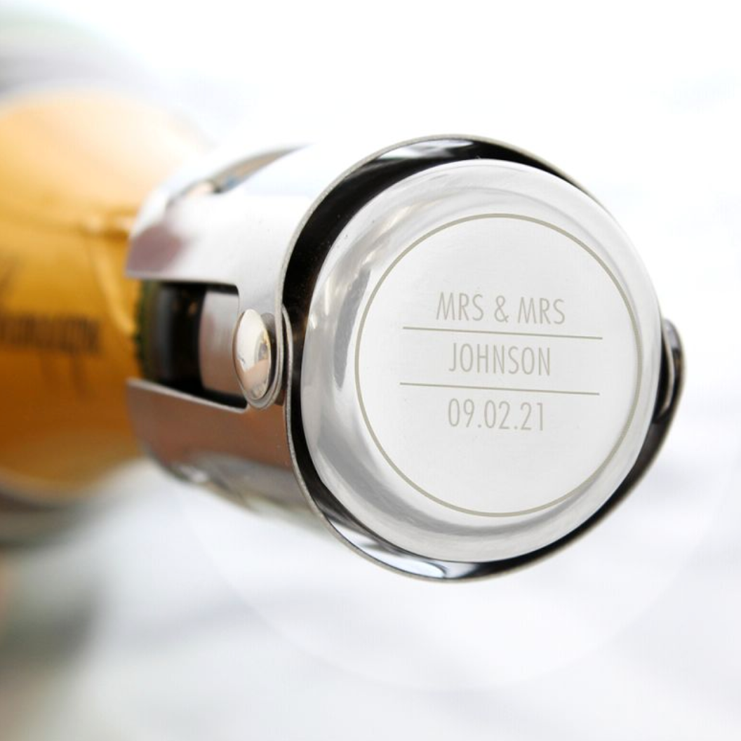 Mrs & Mrs - Lesbian Couple Personalised Bottle Stopper | Gift