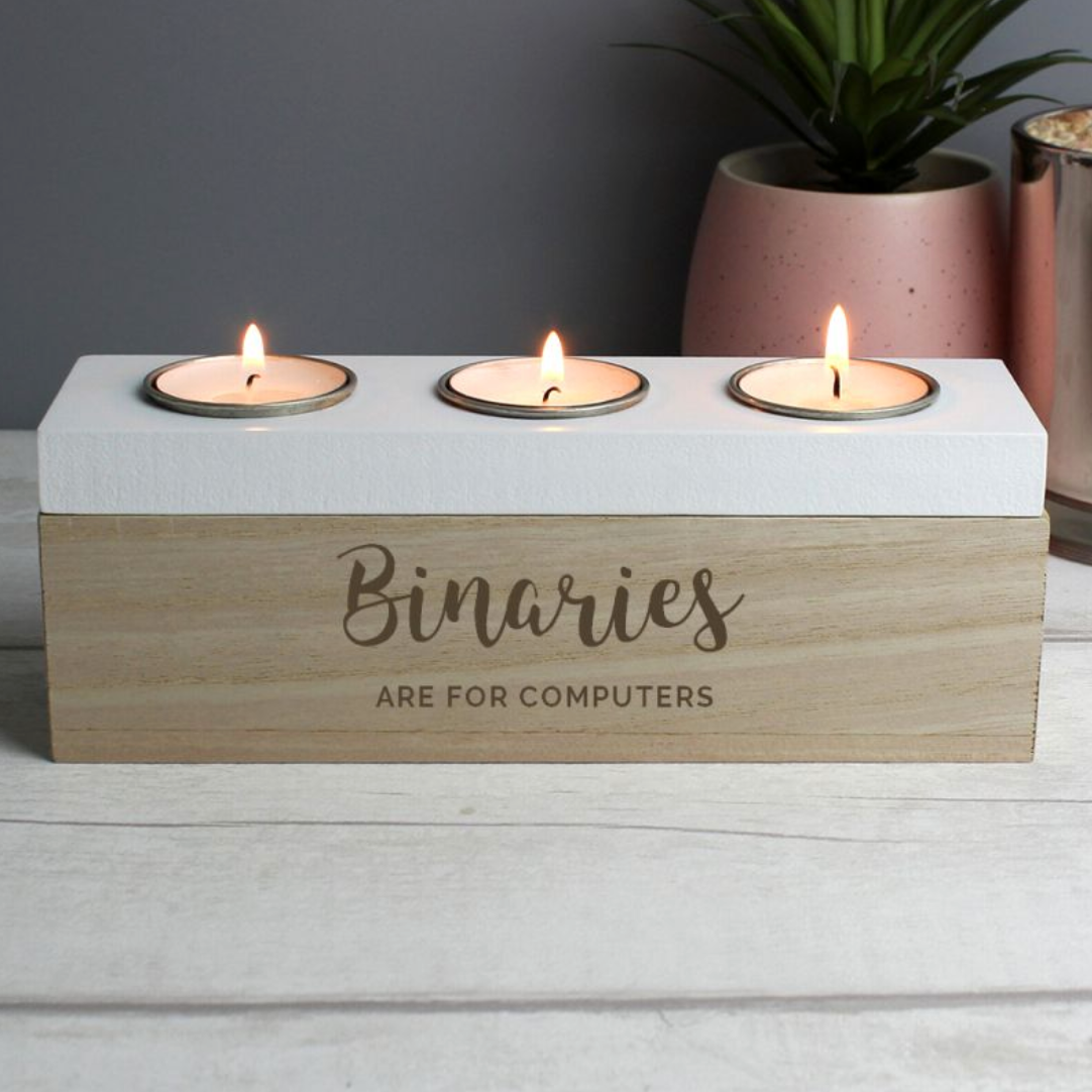 Non-Binary Triple Tea Light Box | Gift