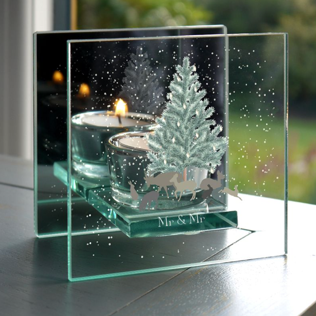 Mr & Mr - Gay Couple Personalised Christmas Tea Light Holder | Gift