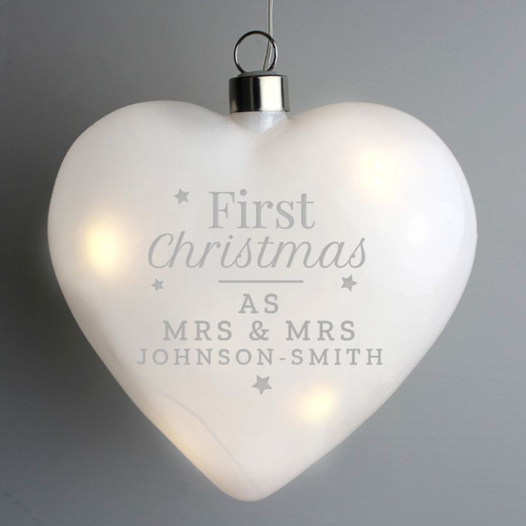 Mrs & Mrs - Lesbian Gay Couple Personalised First Christmas Xmas Bauble Decoration | Gift