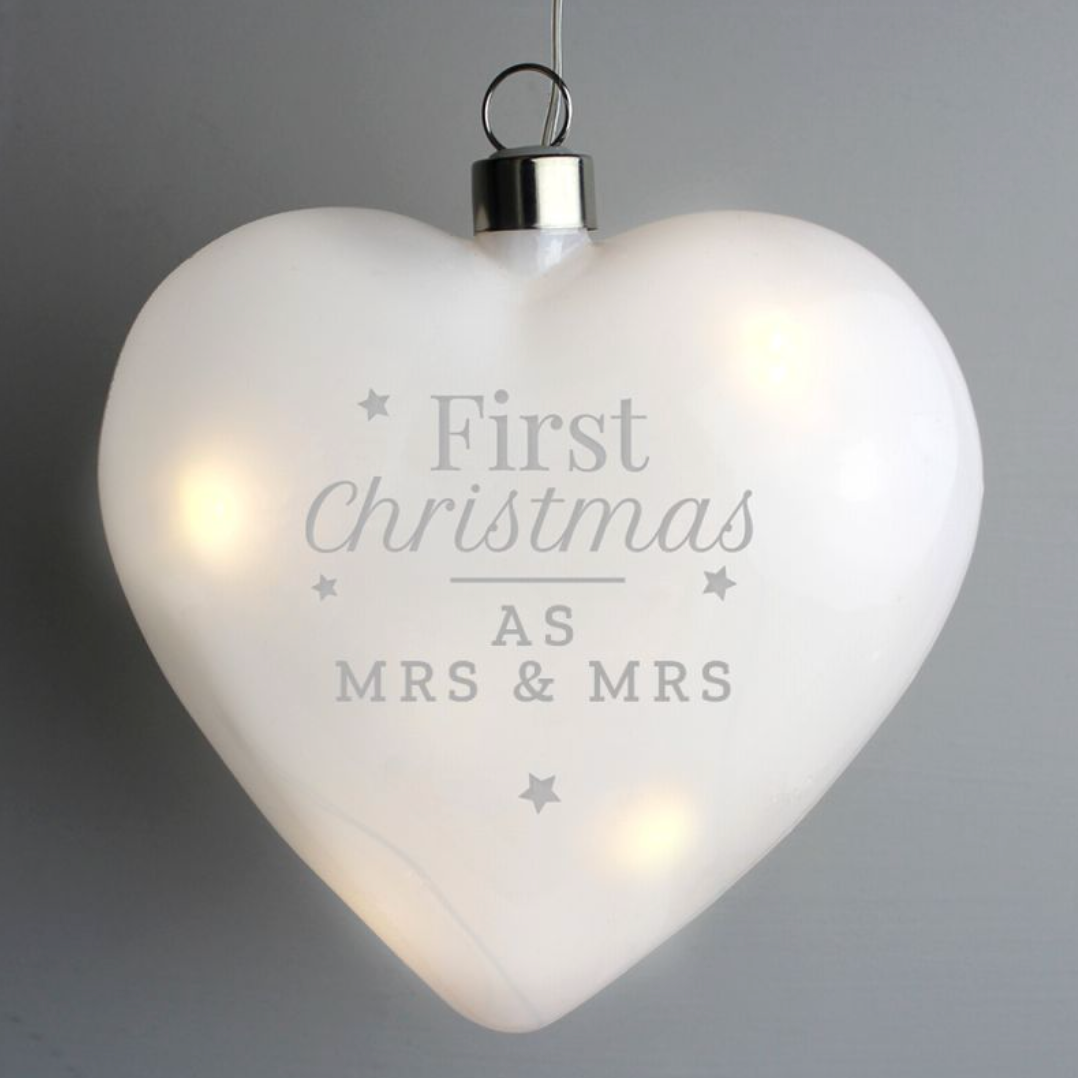 Mrs & Mrs - Lesbian Gay Couple Personalised First Christmas Xmas Bauble Decoration | Gift