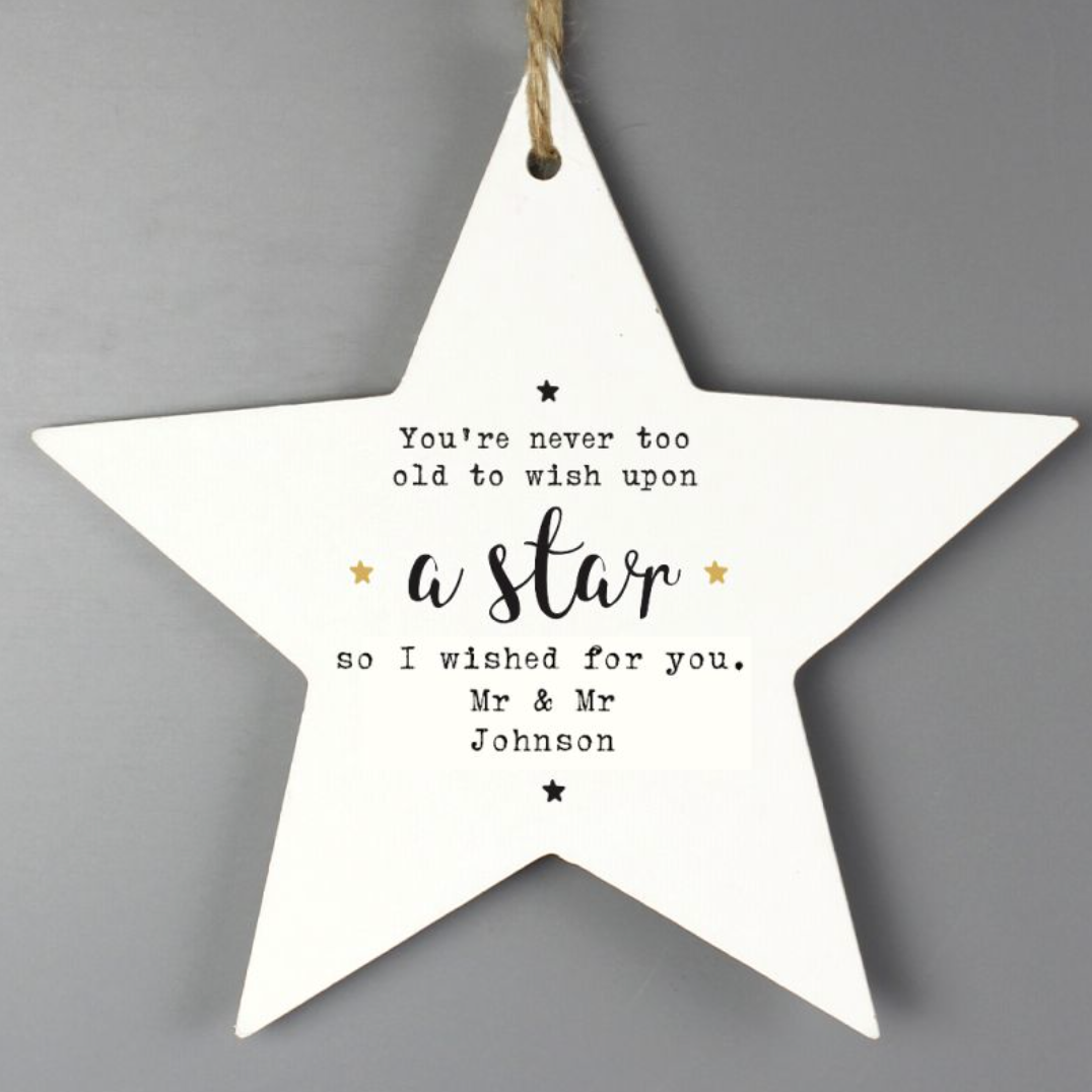 Mr & Mr - Gay Couple Personalised I wished for you Wooden Decoration | Gift