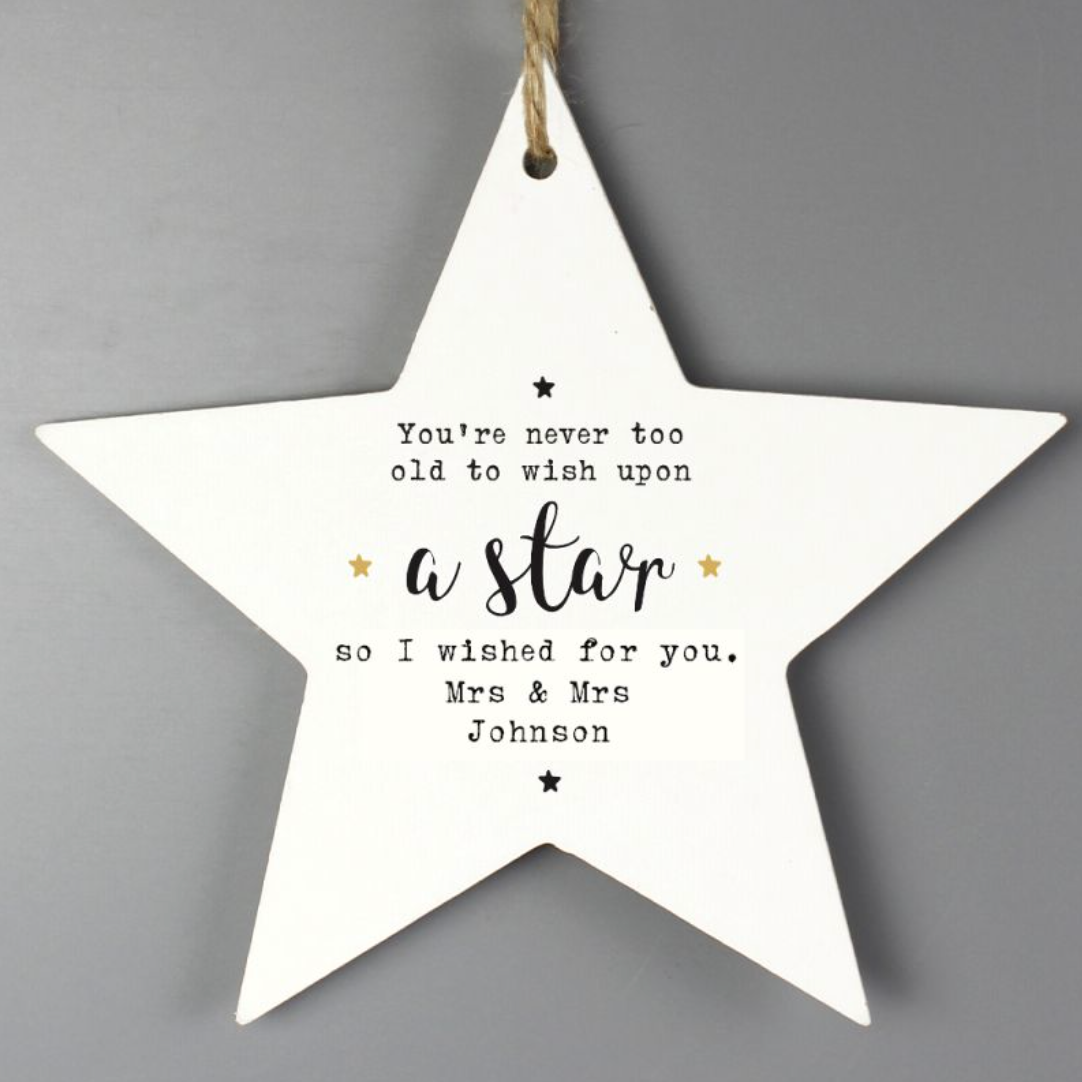Mrs & Mrs - Lesbian Gay Couple Personalised I wished for you Wooden Decoration | Gift