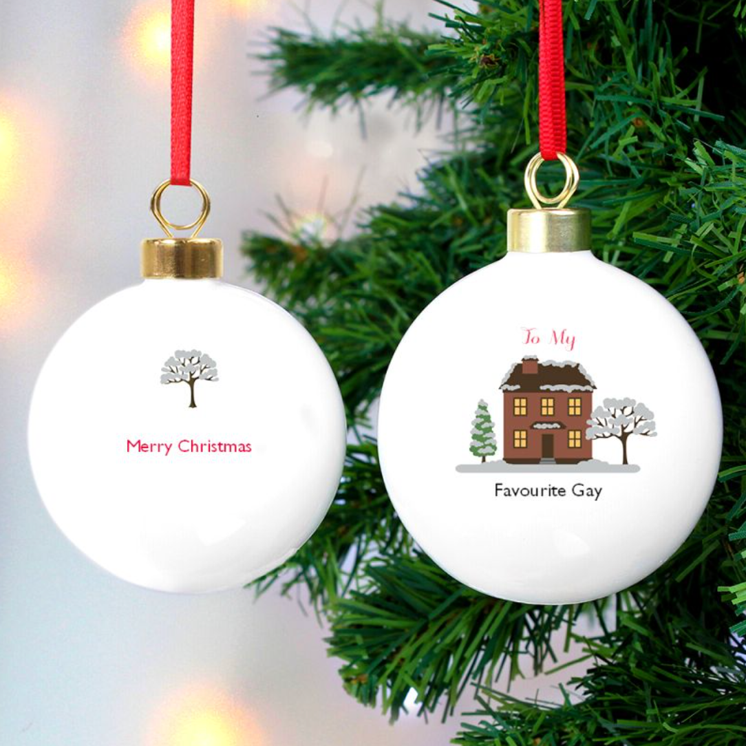 Lesbian Gay House Xmas Bauble Decoration | Gift