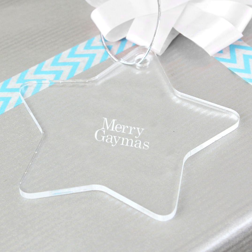 Lesbian Gay Acrylic Gift Tag Decoration | Gift