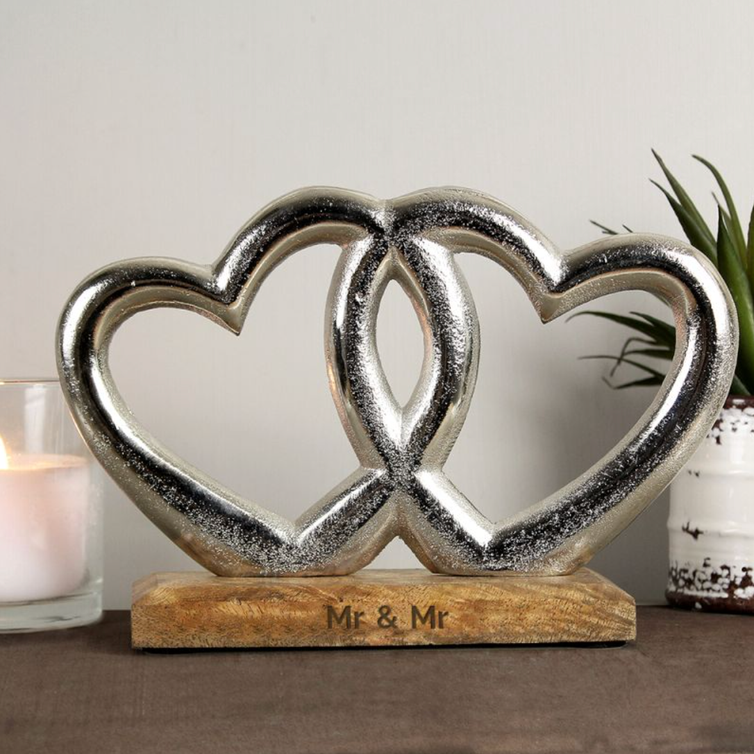 Mr & Mr - Gay Couple Personalised Heart Ornament | Gift
