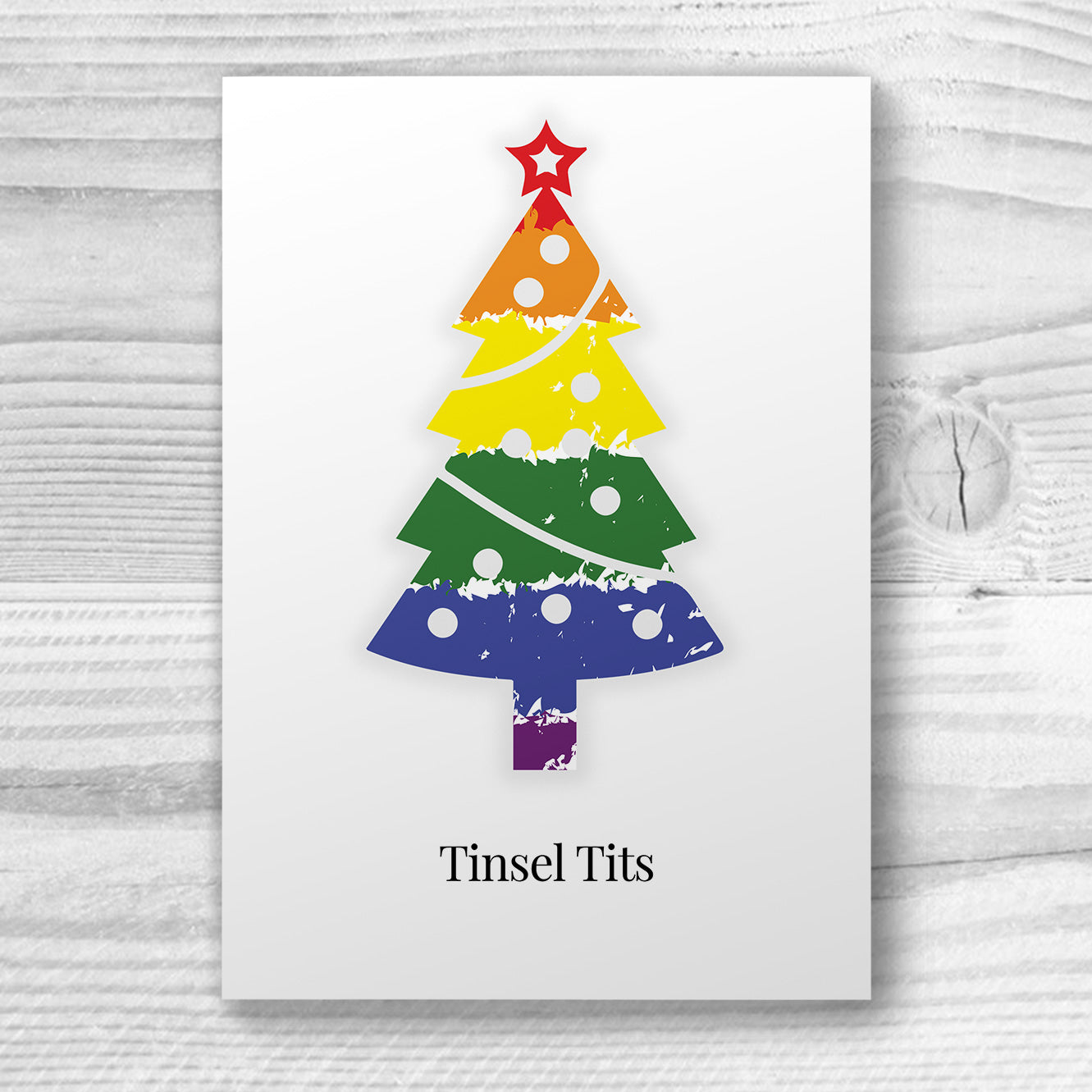 Tinsel Tits - Lesbian Gay Xmas Card | Gift