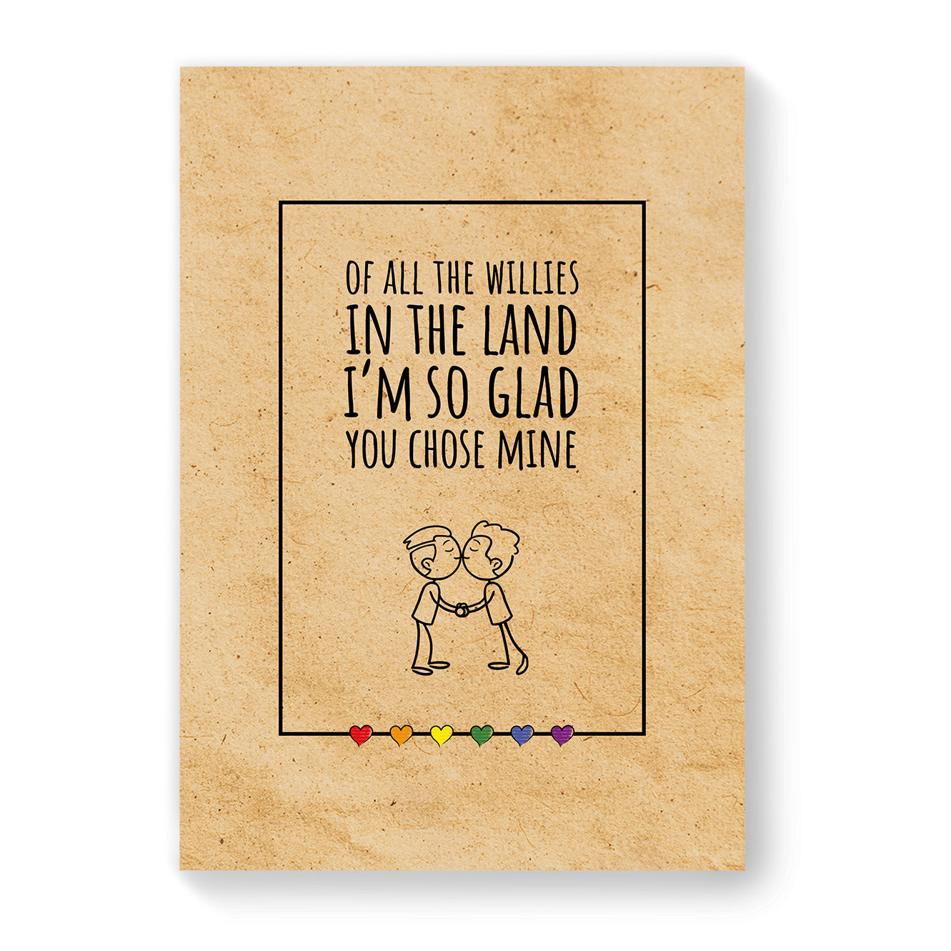 I'm so glad you chose mine - Gay Couple Card - Vintage Brown | Gift