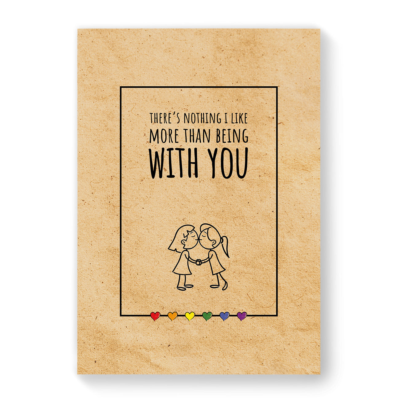 There's nothing I like more - Lesbian Gay Couple Card - Vintage Brown | Gift