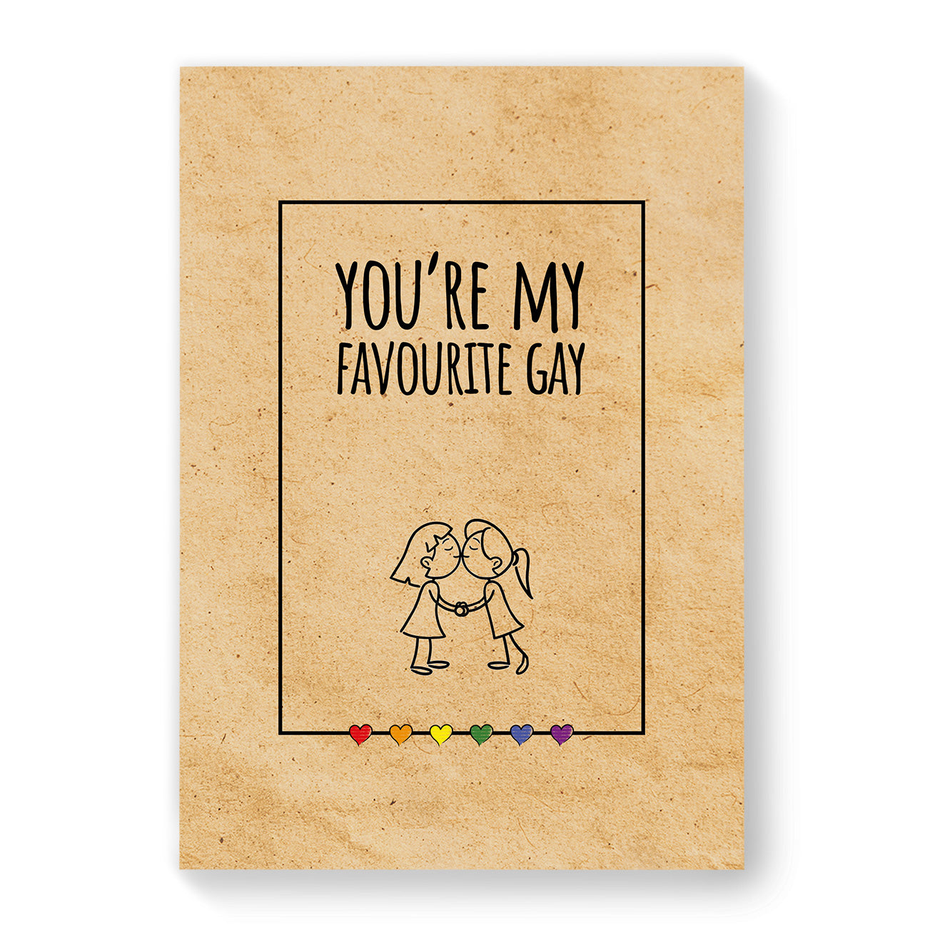 You're My Favourite Gay - Lesbian Gay Couple Card - Vintage Brown | Gift
