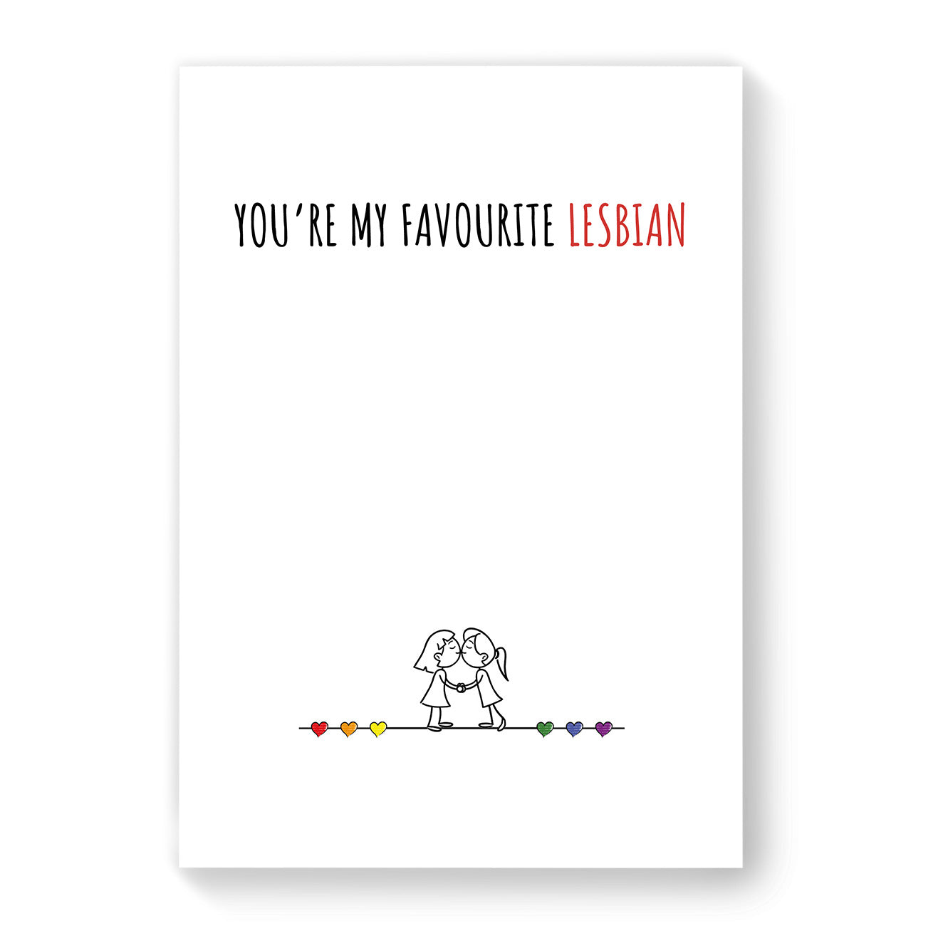 You're My Favourite Lesbian - Lesbian Gay Couple Card - White Minimalist | Gift