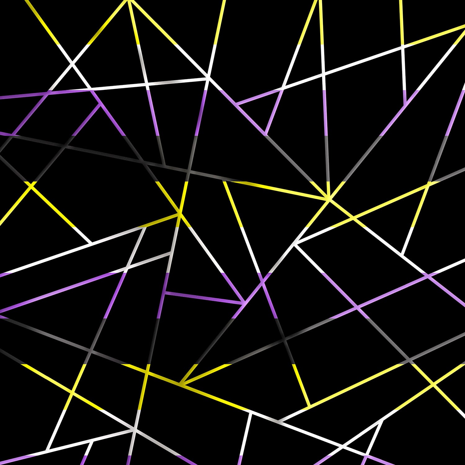 Non-Binary Flag - Geometric Black - Wrapping Paper | Gift