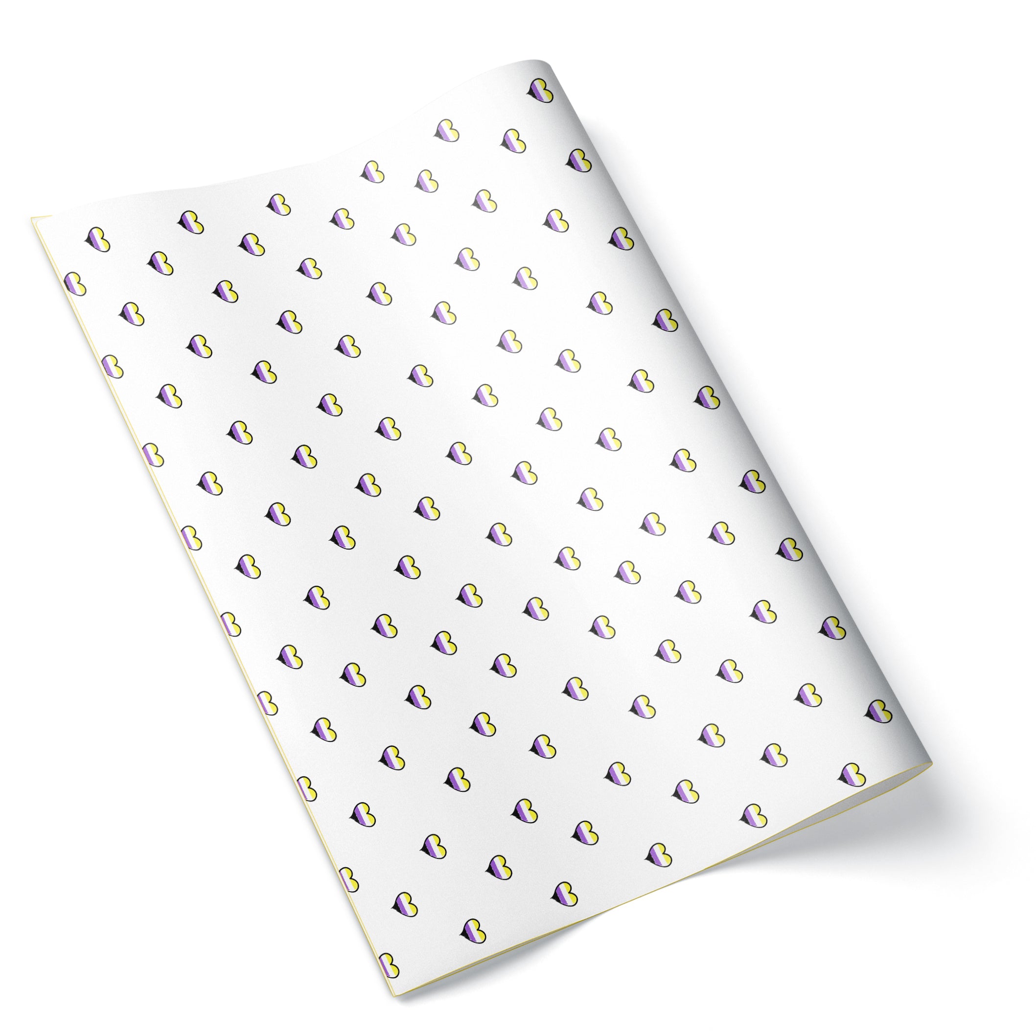Non-Binary Flag - Pridal Heart White - Wrapping Paper | Gift