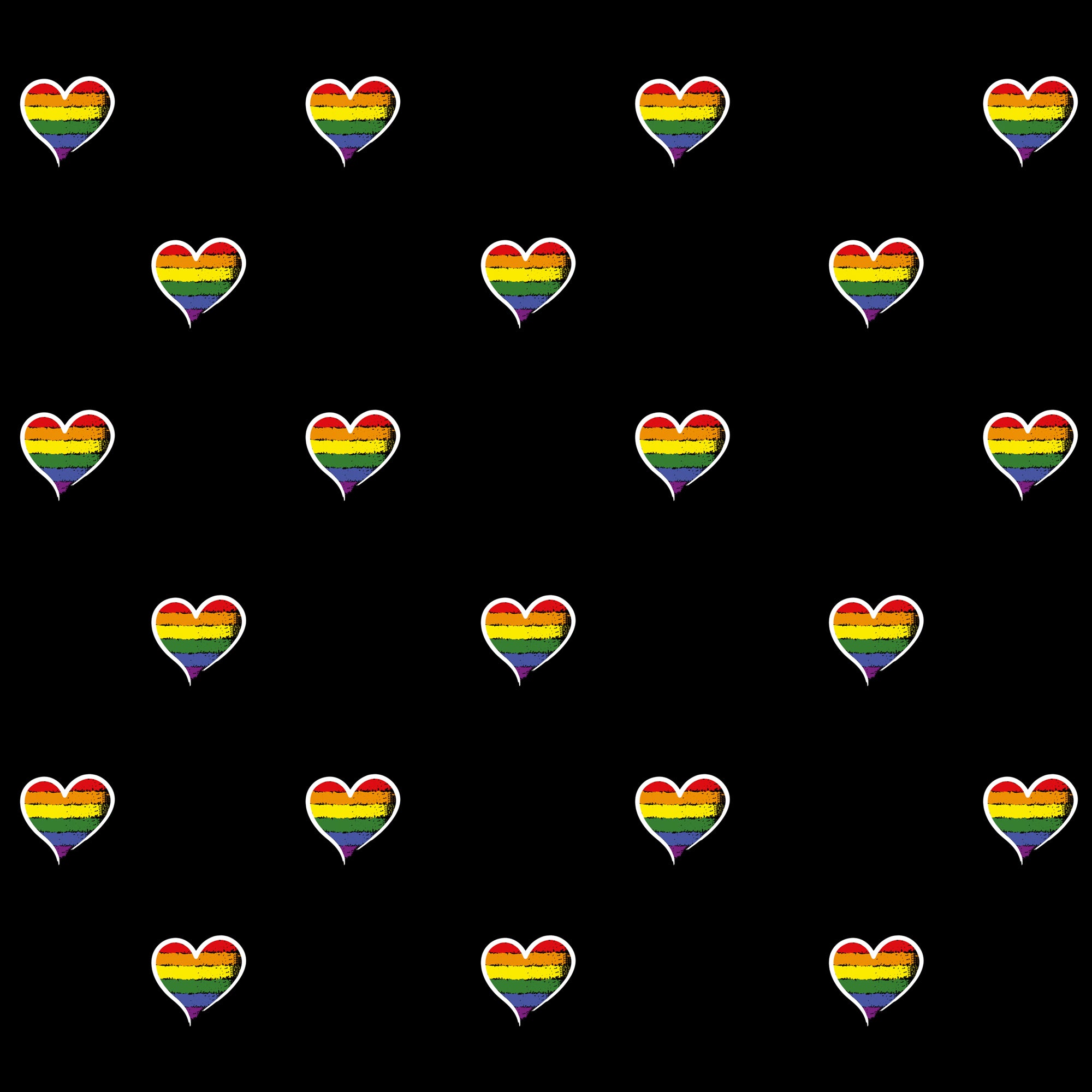 LGBTQ+ (Rainbow) Flag - Pridal Heart Black - Wrapping Paper | Gift