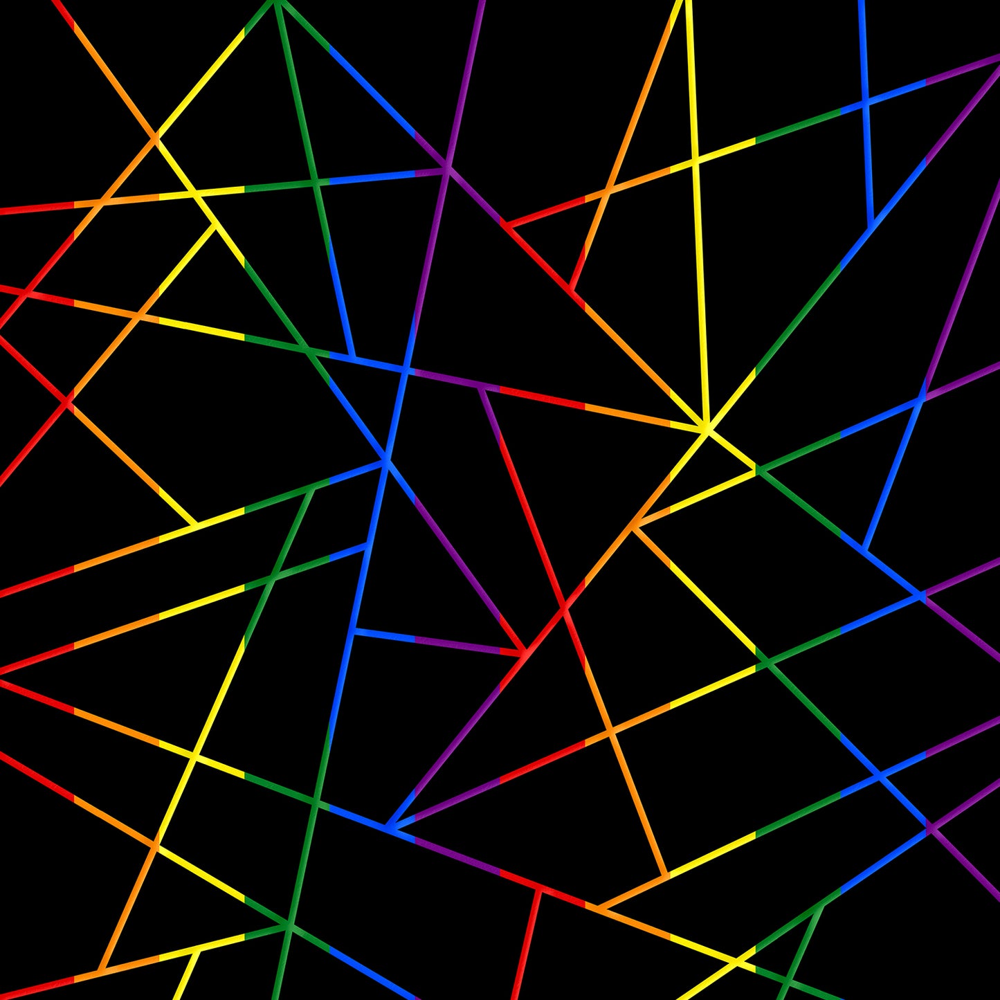 LGBTQ+ (Rainbow) Flag - Geometric Black - Wrapping Paper | Gift