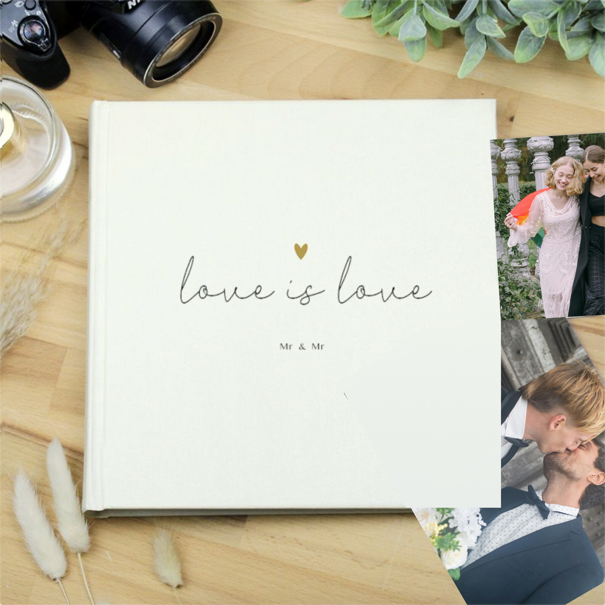 Mr &amp; Mr - Gay Couple Personalised Square Photo Album | Gift