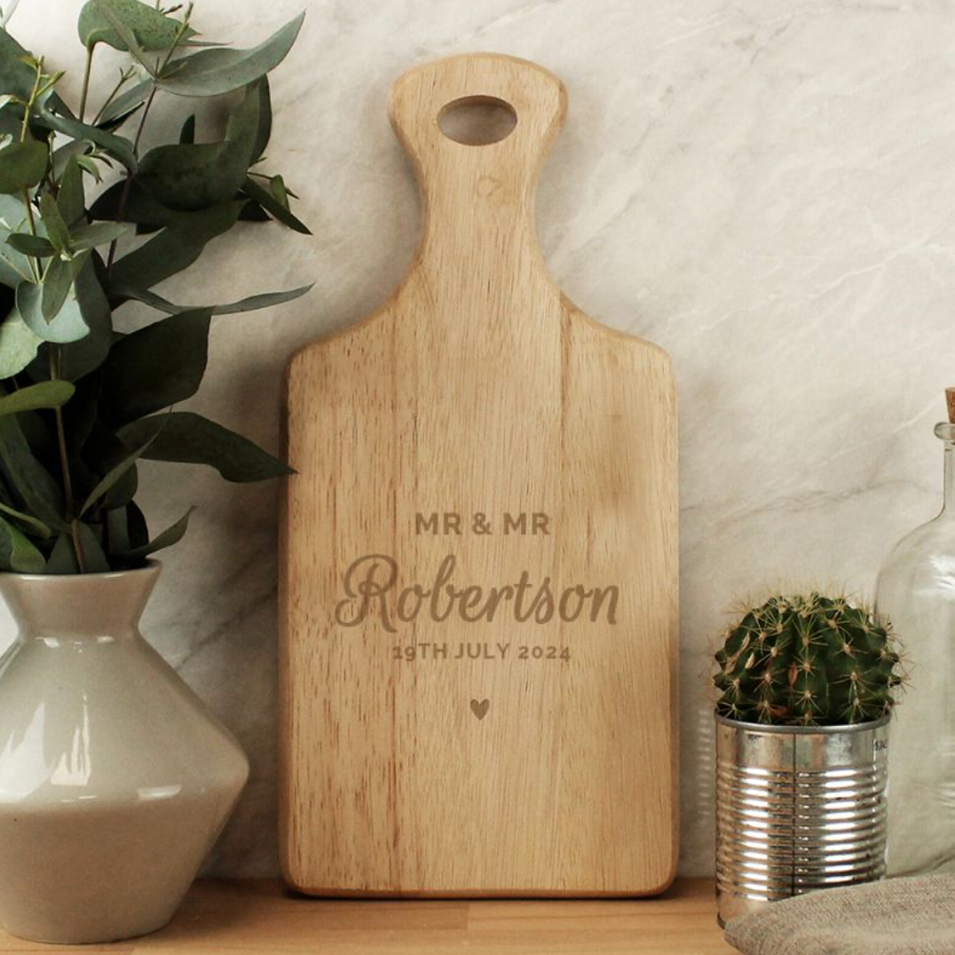 Mr & Mr - Gay Couple Personalised Chopping Board | Gift