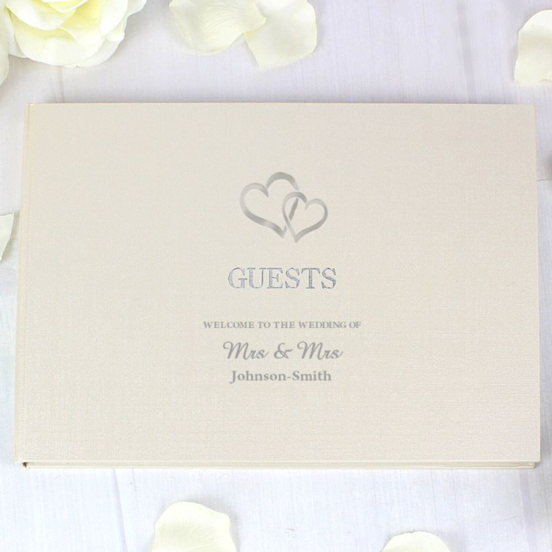 Mrs &amp; Mrs - Lesbian Gay Couple Personalised Guestbook | Wedding Gift