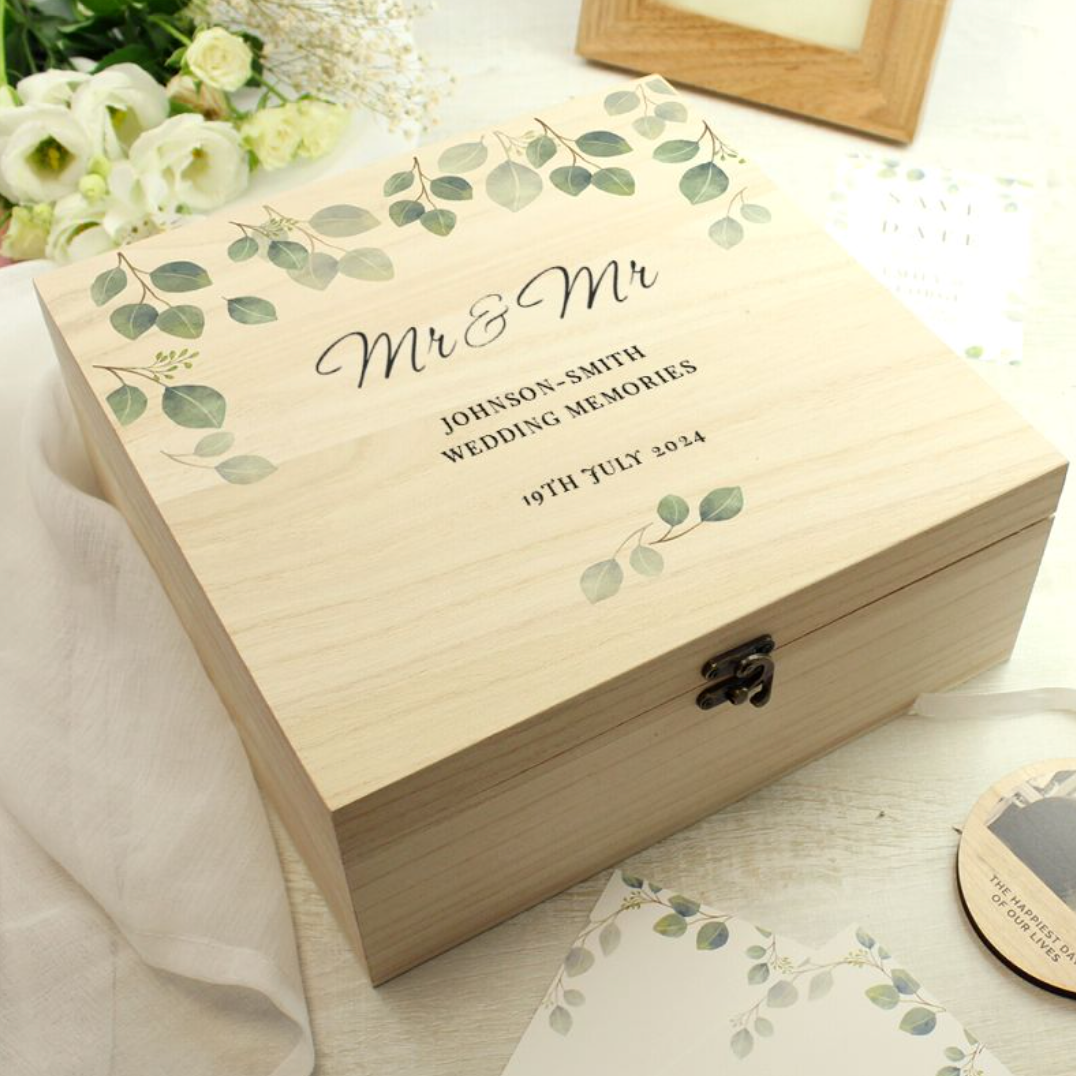 Mr &amp; Mr - Gay Couple Personalised Keepsake Box | Wedding Gift