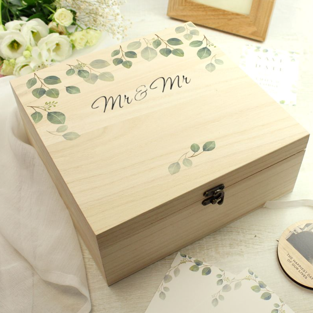 Mr &amp; Mr - Gay Couple Personalised Keepsake Box | Wedding Gift