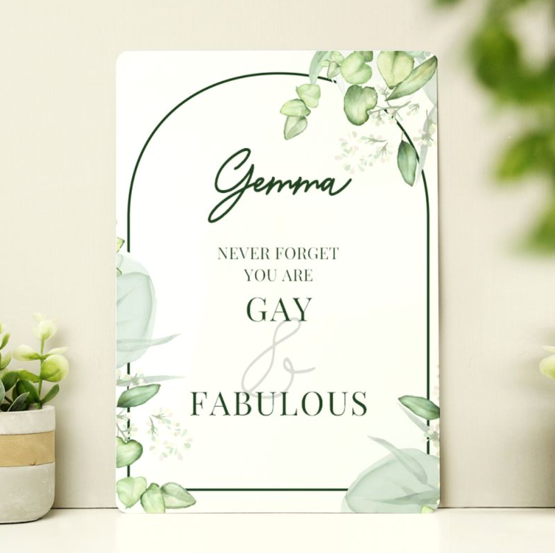 Gay &amp; Fabulous - Lesbian Gay Personalised Metal Sign | Gift