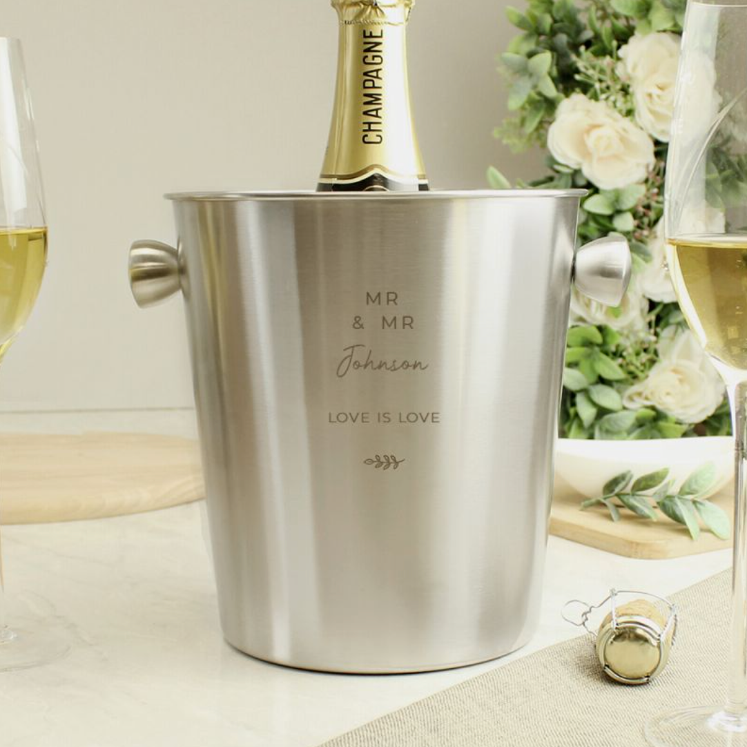 Mr &amp; Mr - Gay Couple Personalised Ice Bucket | Gift