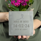 Mrs & Mrs - Lesbian Gay Couple Personalised Special Date Concrete Plant Pot | Gift
