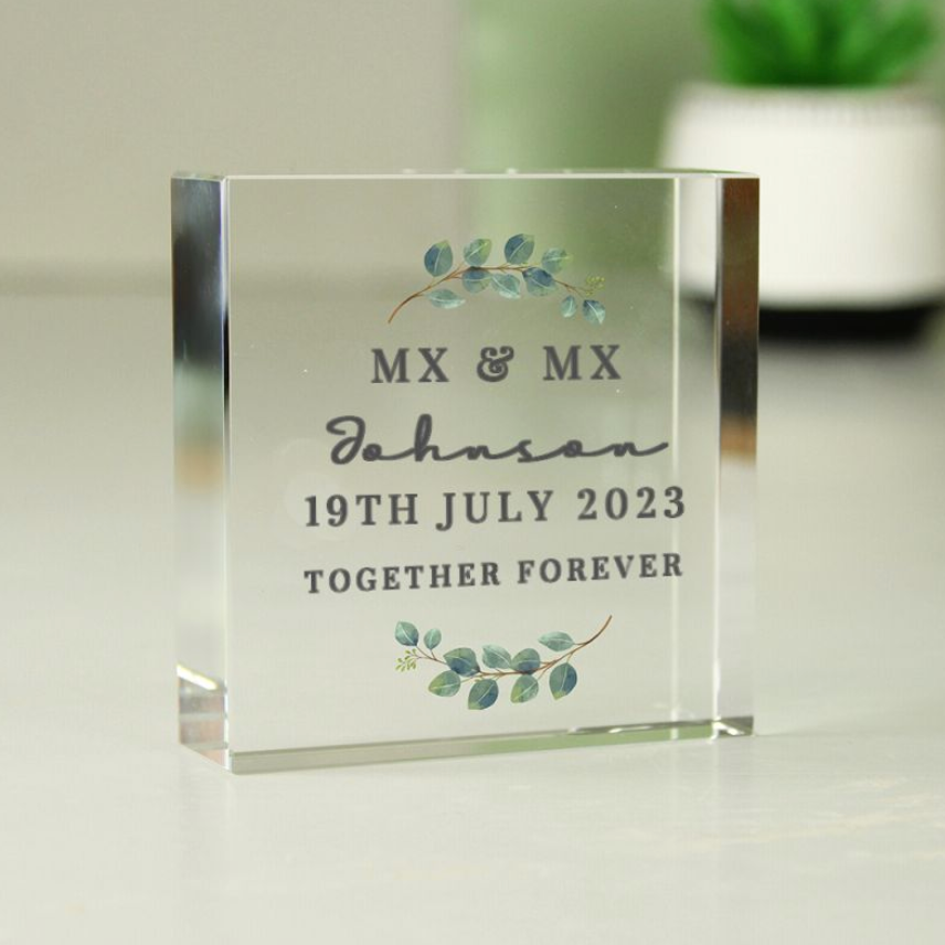Mx & Mx - Non-Binary Couple Personalised Glass Token | Gift