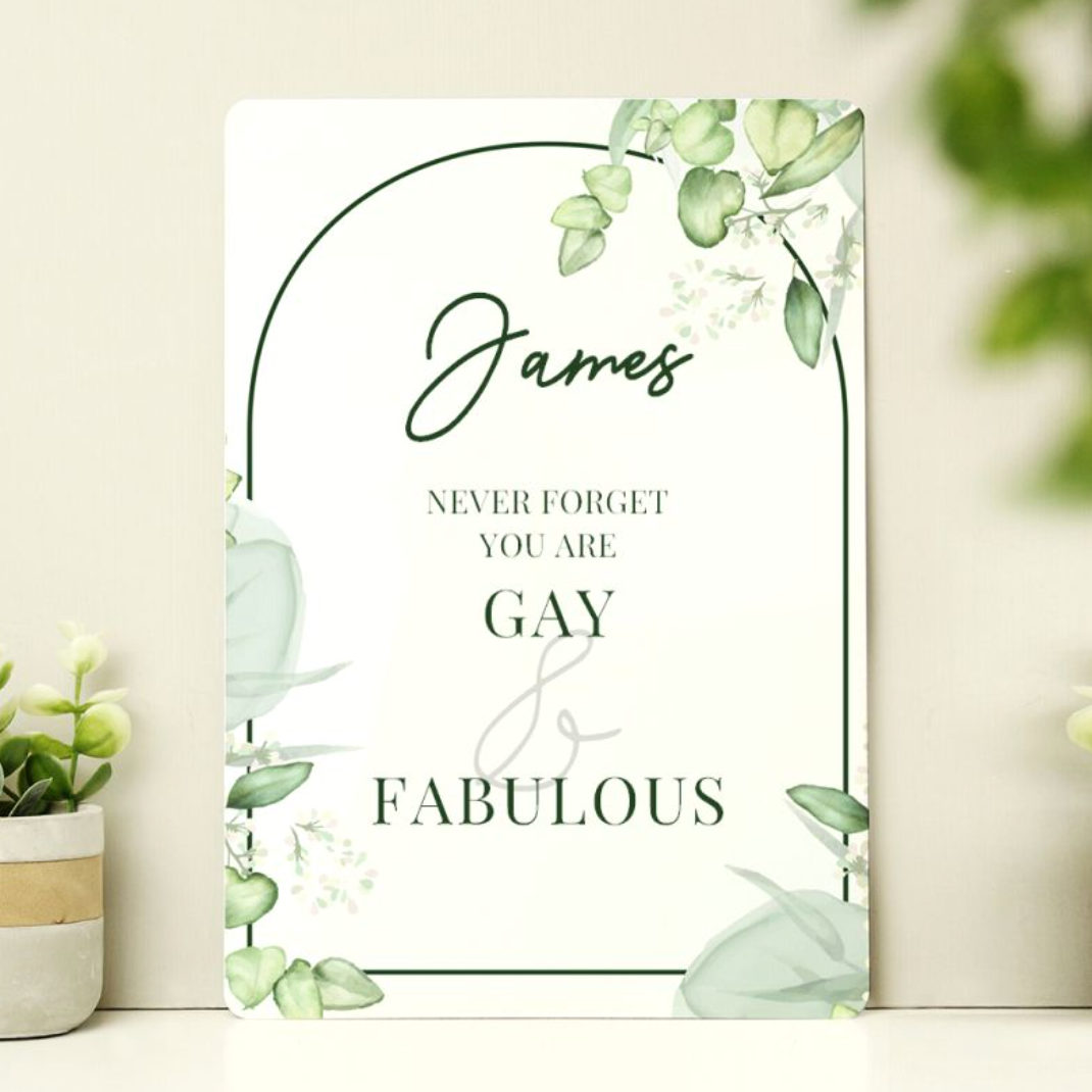 Gay &amp; Fabulous - Lesbian Gay Personalised Metal Sign | Gift