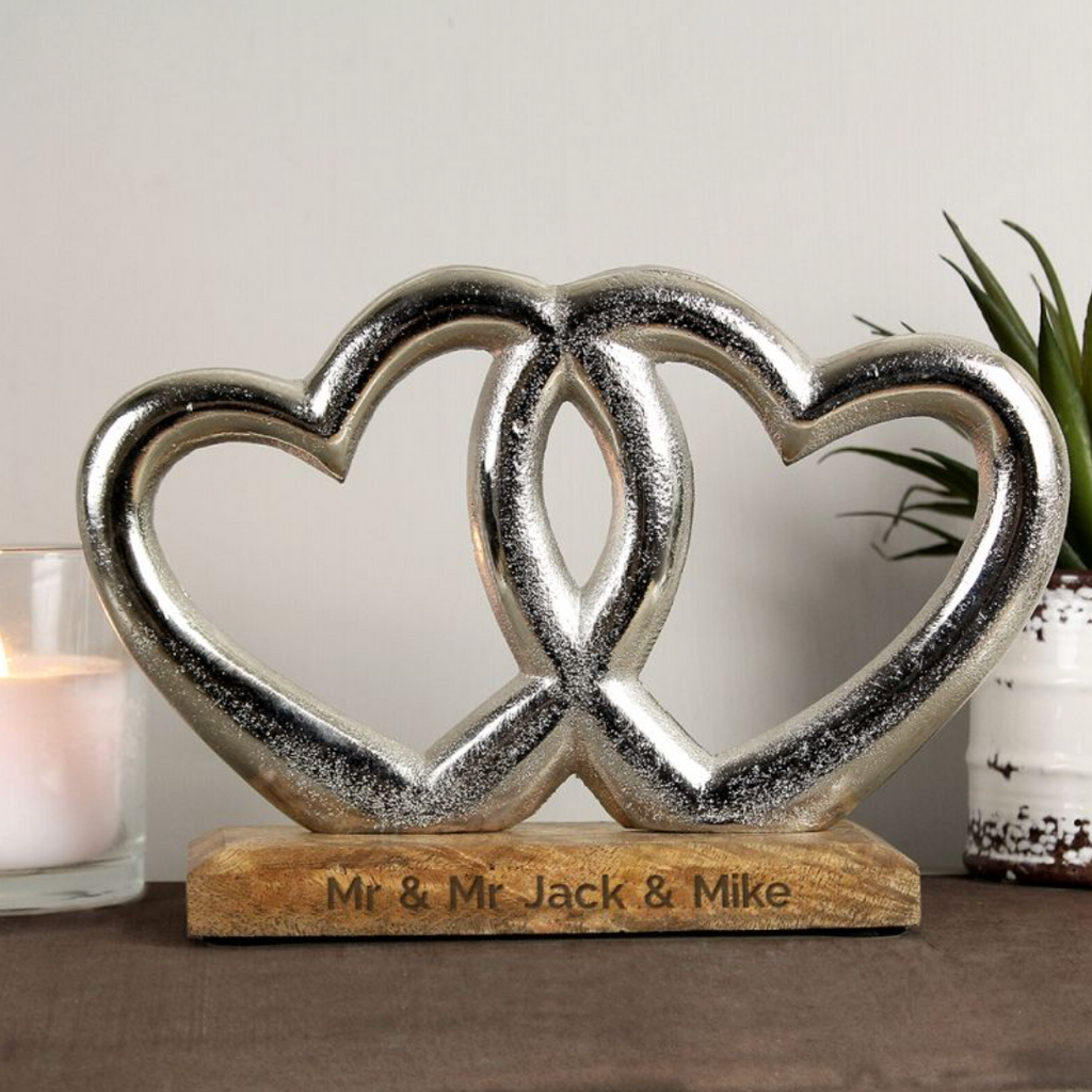 Mr & Mr - Gay Couple Personalised Heart Ornament | Gift
