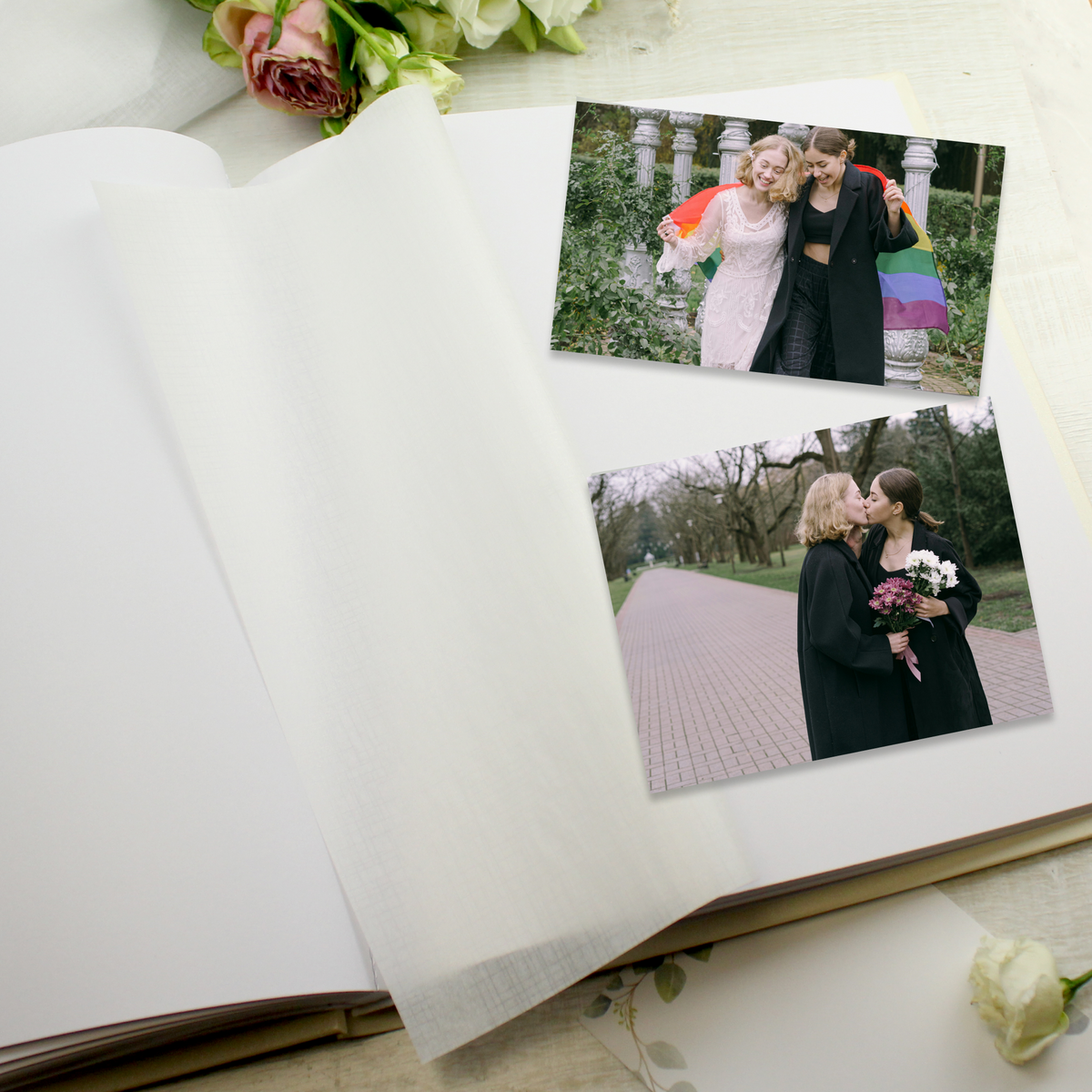 Mrs &amp; Mrs - Lesbian Gay Couple Personalised Photo Album | Wedding Gift