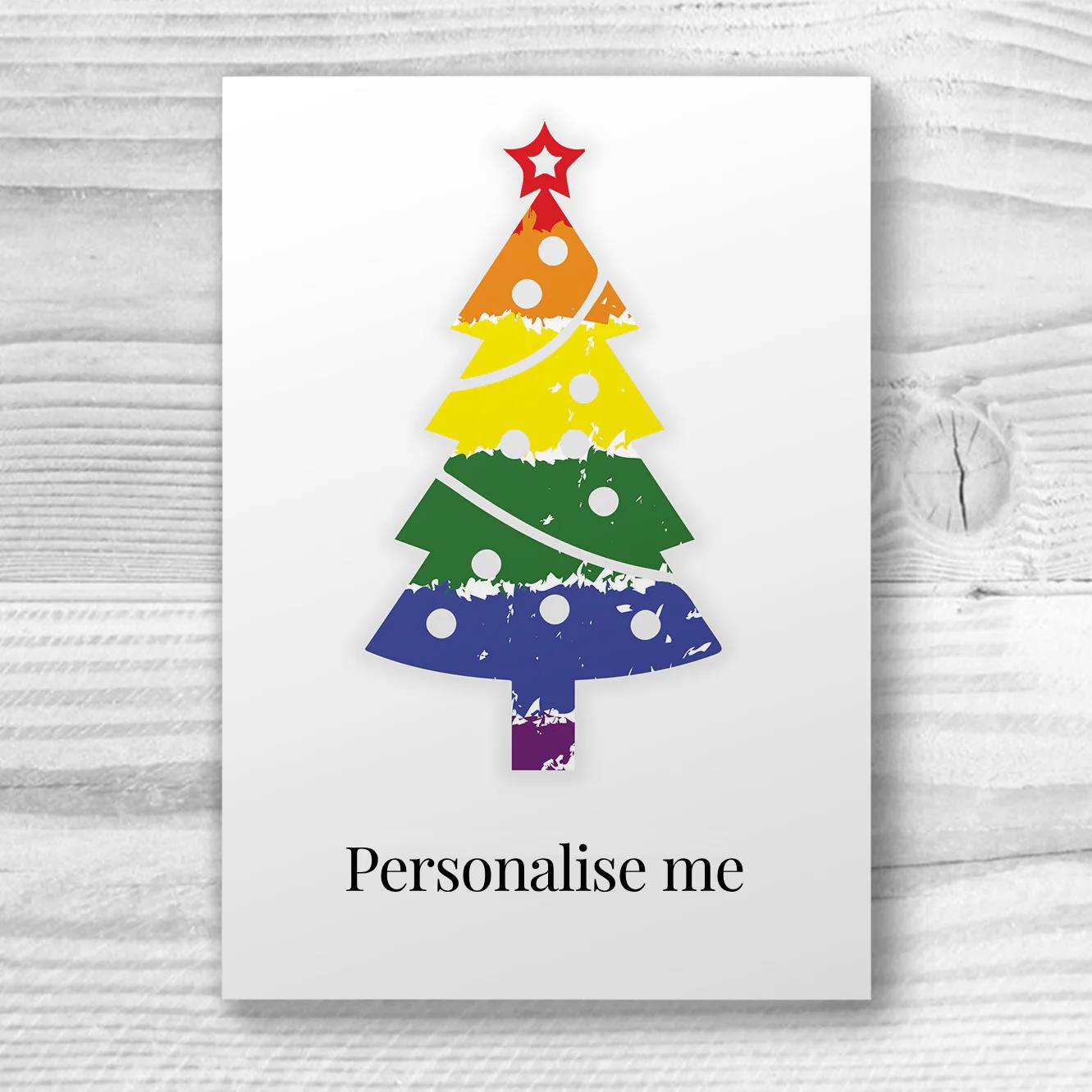 Personalised LGBTQ+ Christmas Card - Xmas Tree