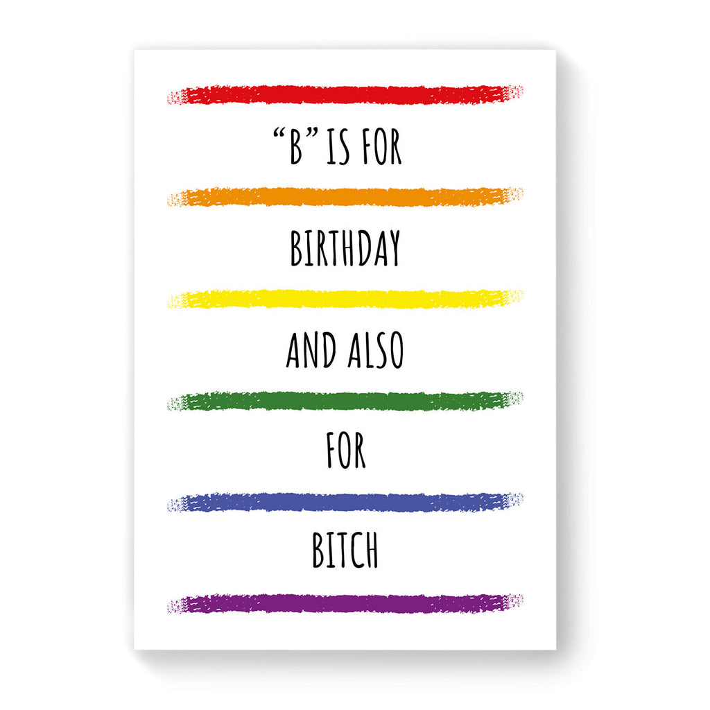 B is for Birthday - Lesbian Gay Birthday Card