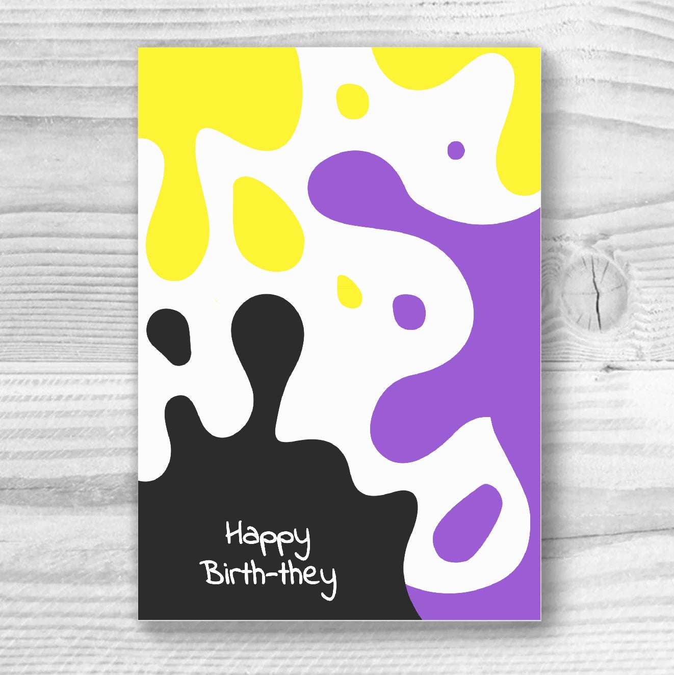 Happy Birth-They - Non-Binary Birthday Card | Gift