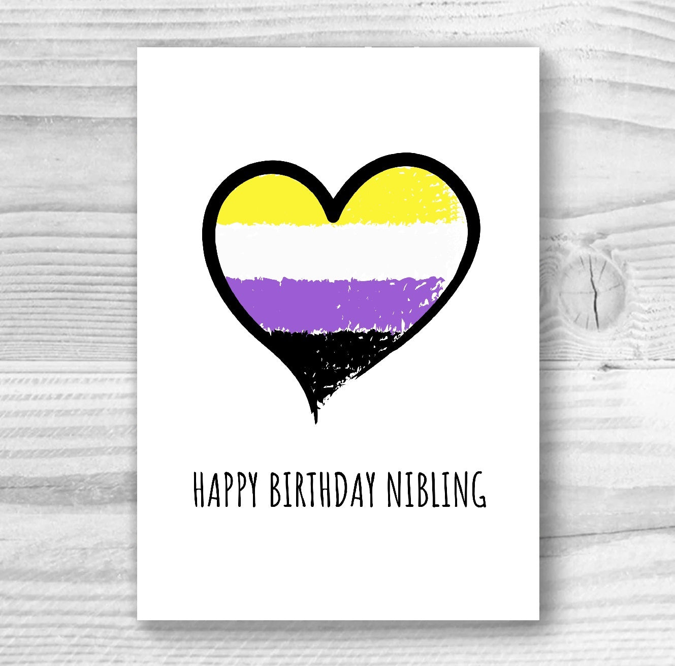 Happy Birthday Nibling - Non-Binary Birthday Card | Gift