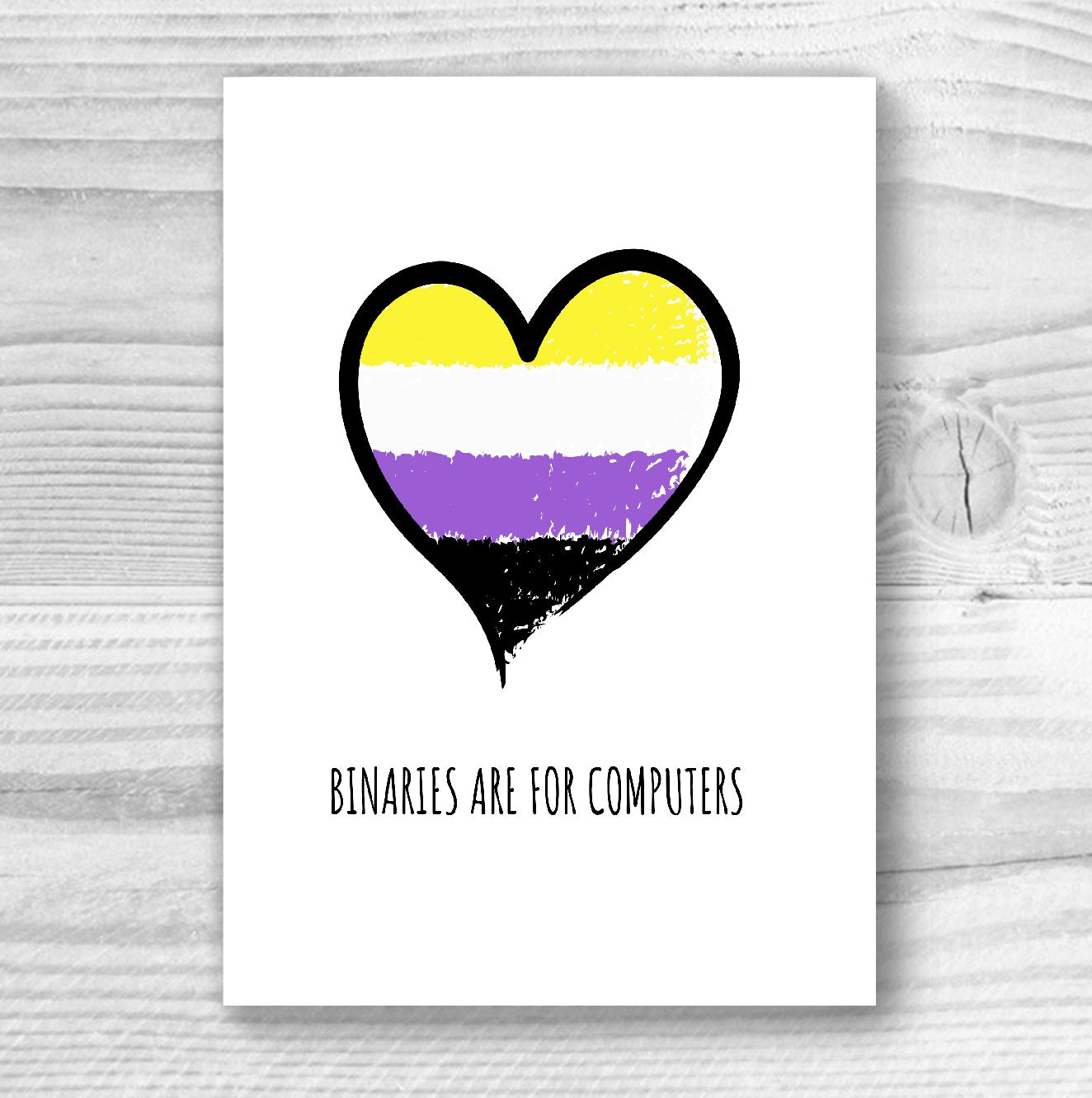 Binaries are for Computers - Non-Binary Card | Gift