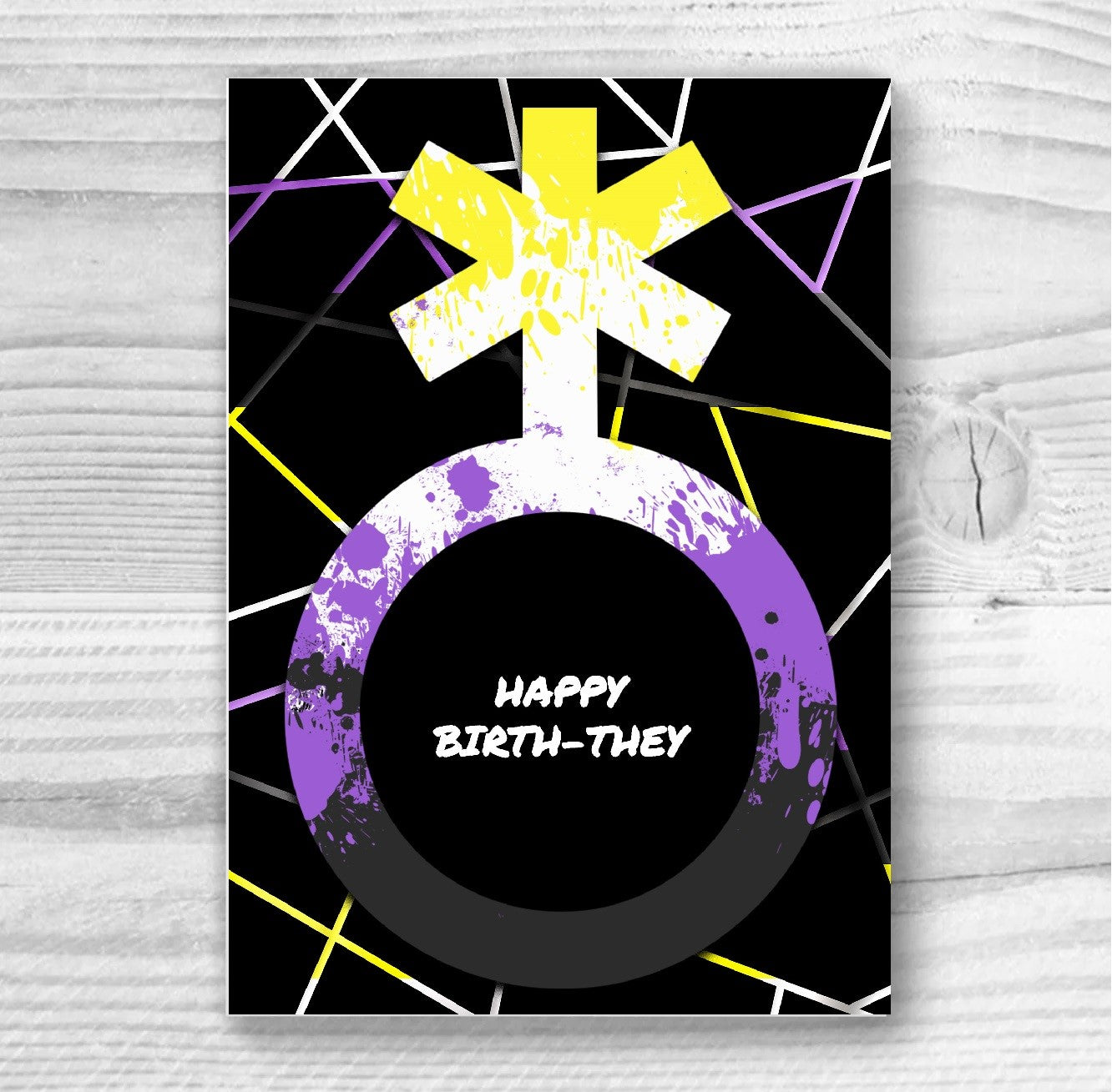 Happy Birth-They - Non-Binary Birthday Card | Gift
