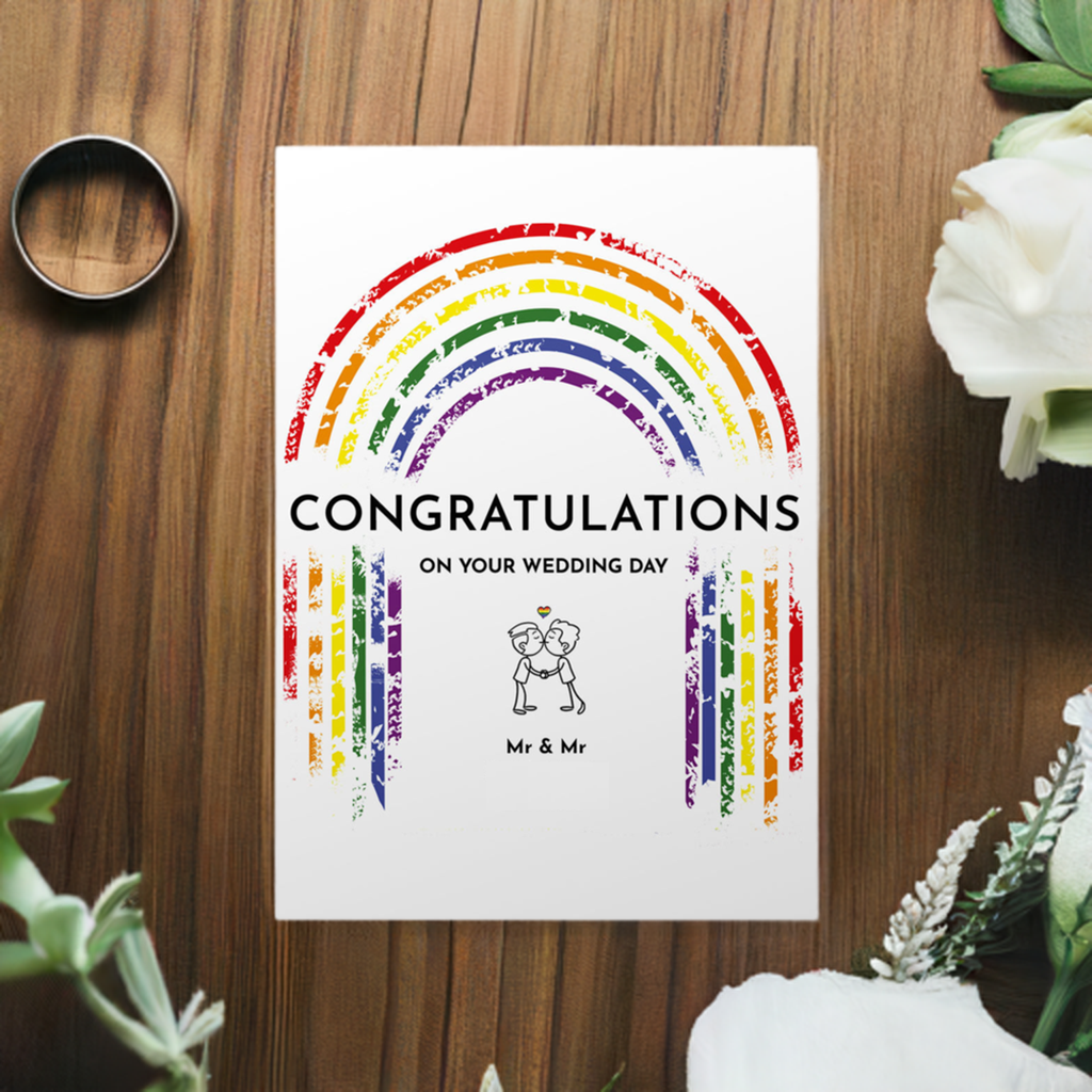 Congrats on your wedding - Mr & Mr - Gay Couple Wedding Card | Gift