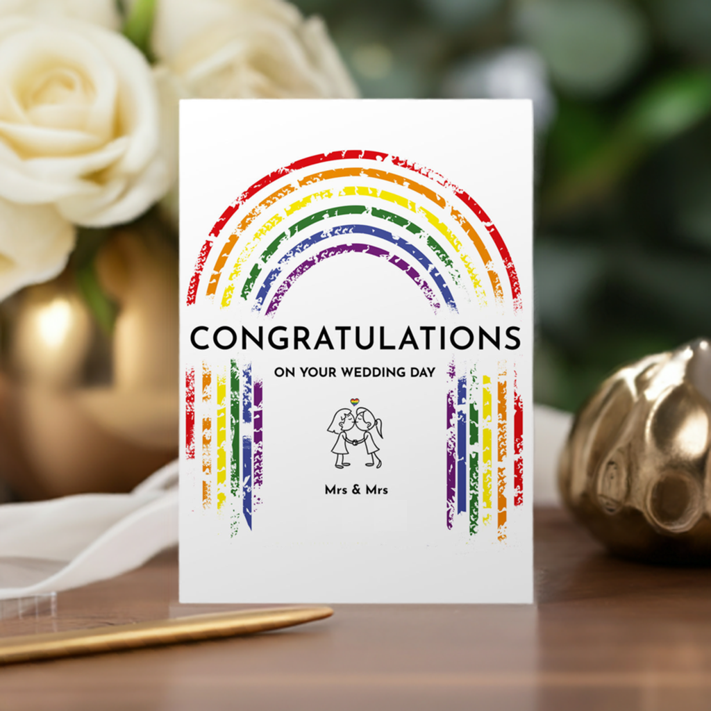 Congrats on your wedding - Mrs & Mrs - Lesbian Gay Couple Wedding Card | Gift