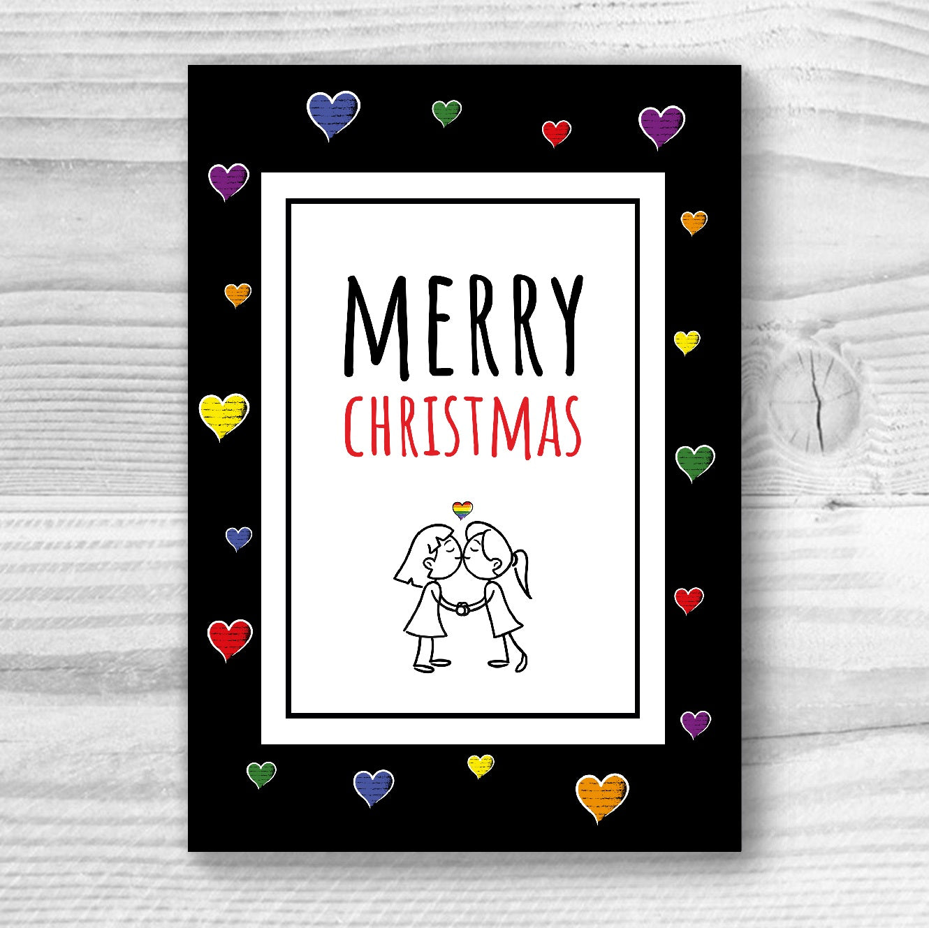 Merry Christmas - Lesbian Gay Couple Xmas Card | Gift