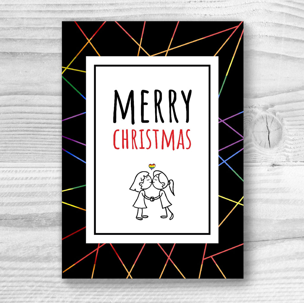 Merry Christmas - Lesbian Gay Couple Xmas Card | Gift