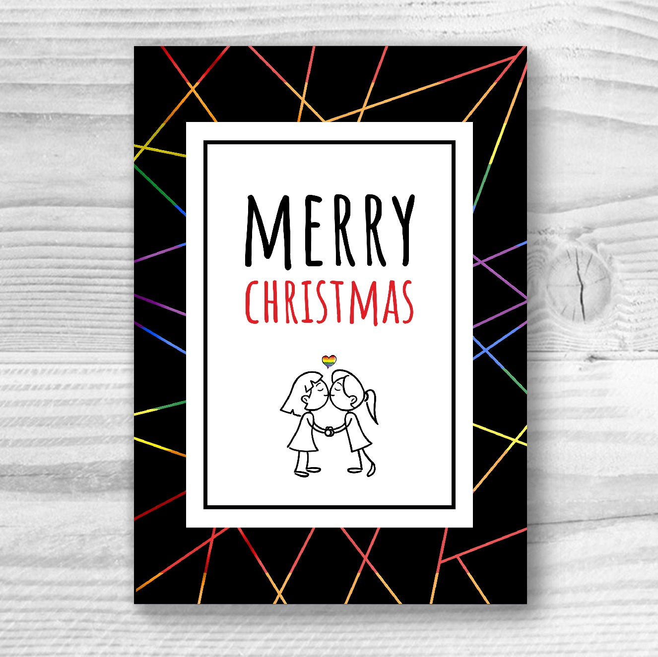 Merry Christmas - Lesbian Gay Couple Xmas Card | Gift