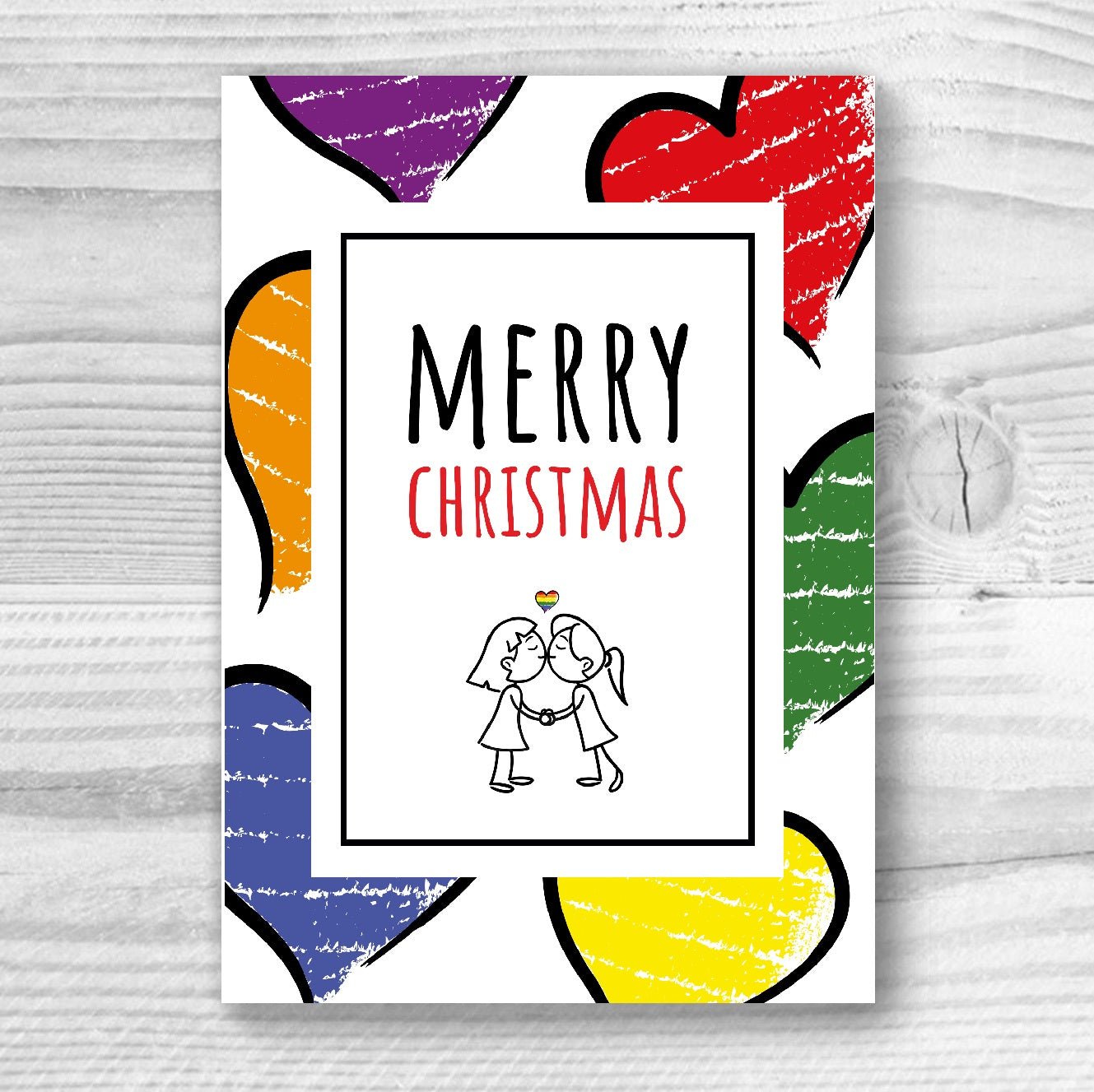 Merry Christmas - Lesbian Gay Couple Xmas Card | Gift